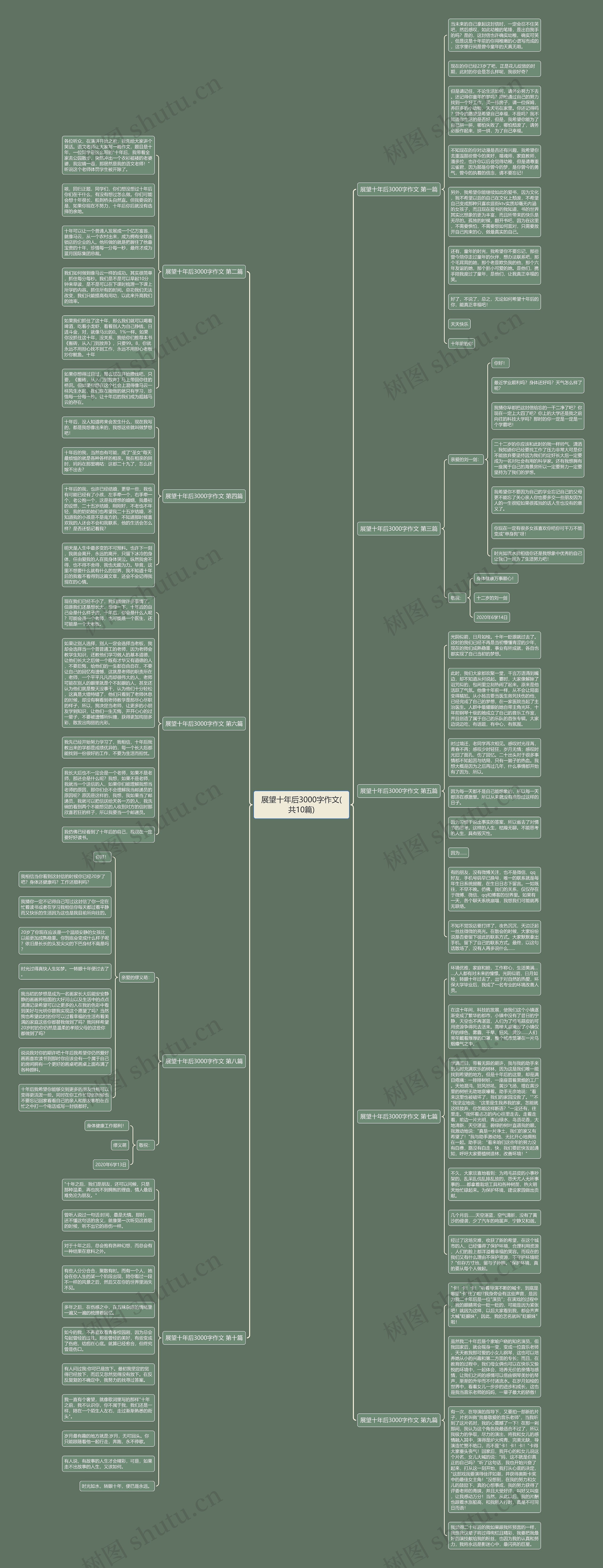 展望十年后3000字作文(共10篇)思维导图