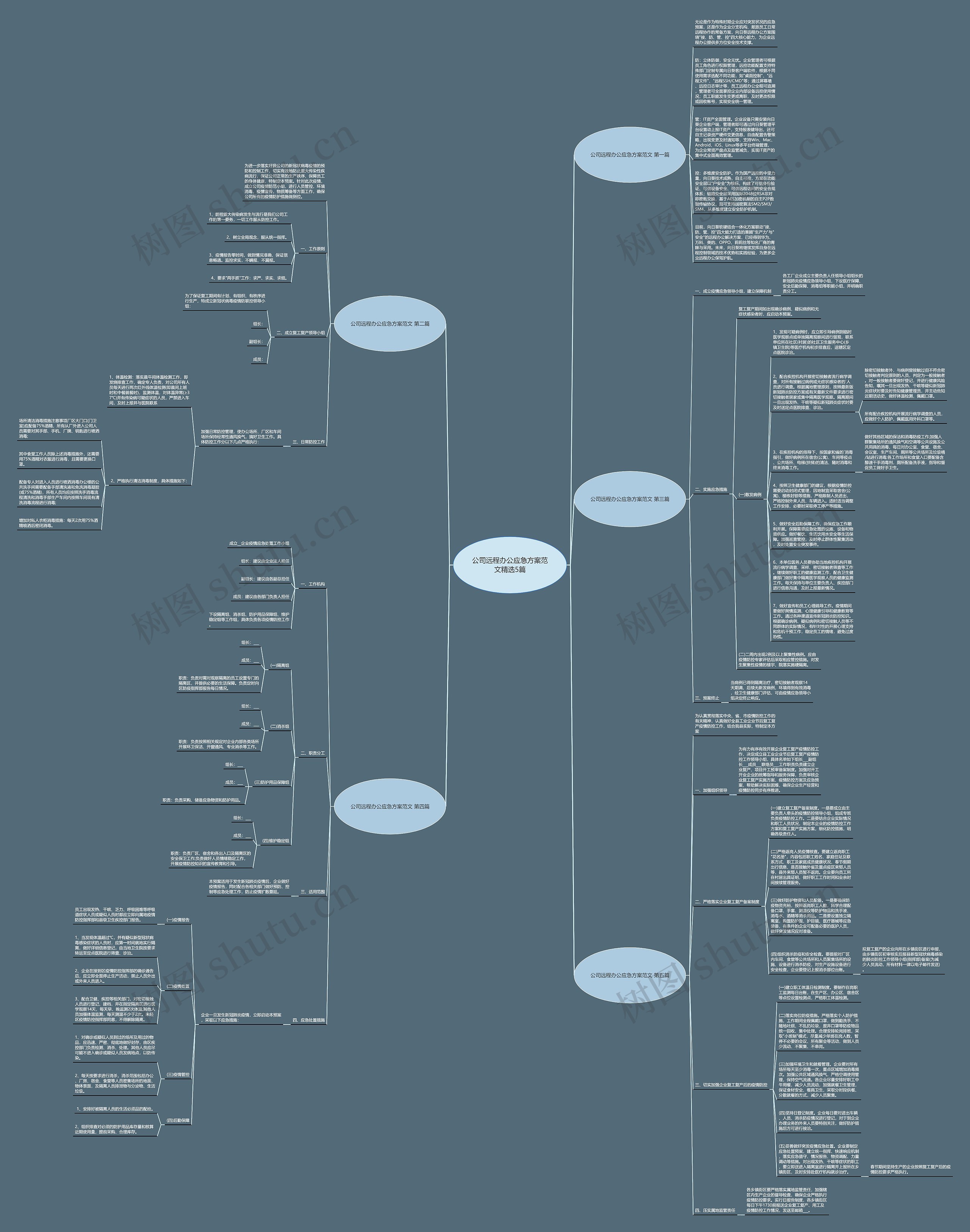 公司远程办公应急方案范文精选5篇思维导图