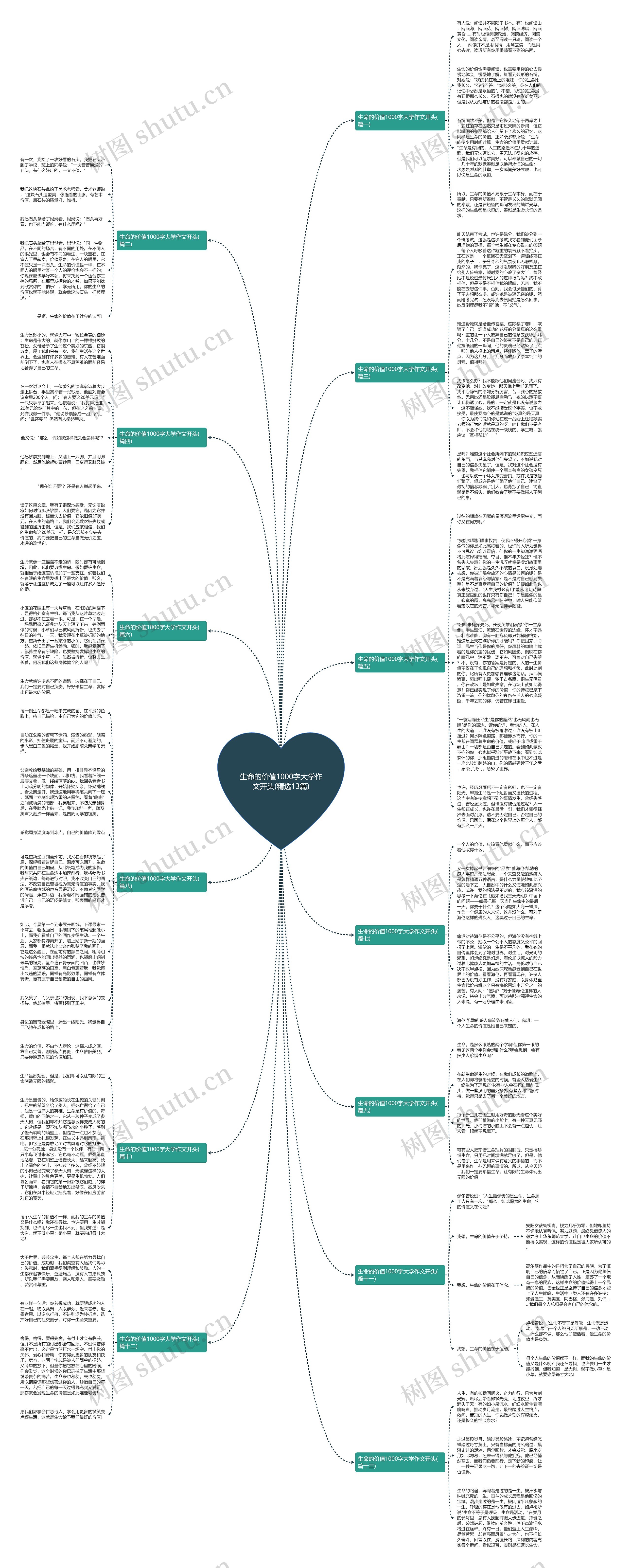 生命的价值1000字大学作文开头(精选13篇)思维导图