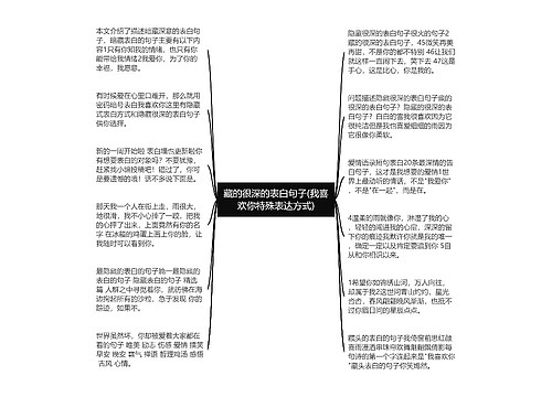 藏的很深的表白句子(我喜欢你特殊表达方式)