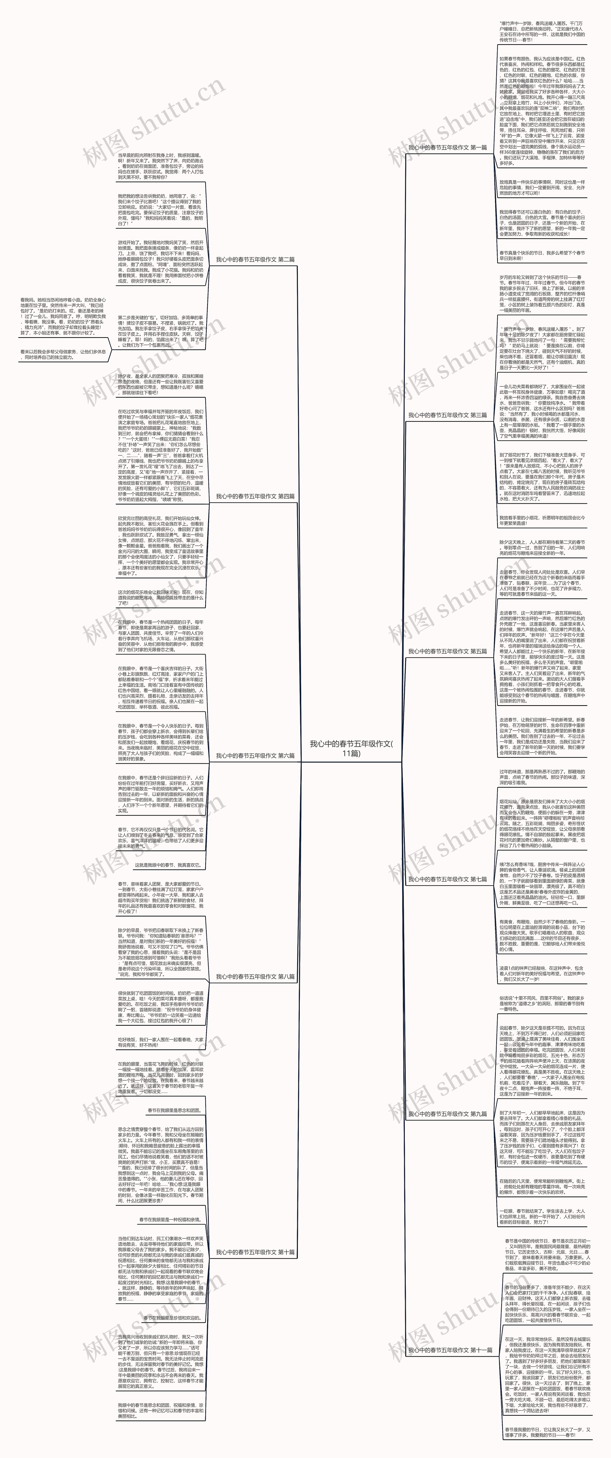 我心中的春节五年级作文(11篇)思维导图