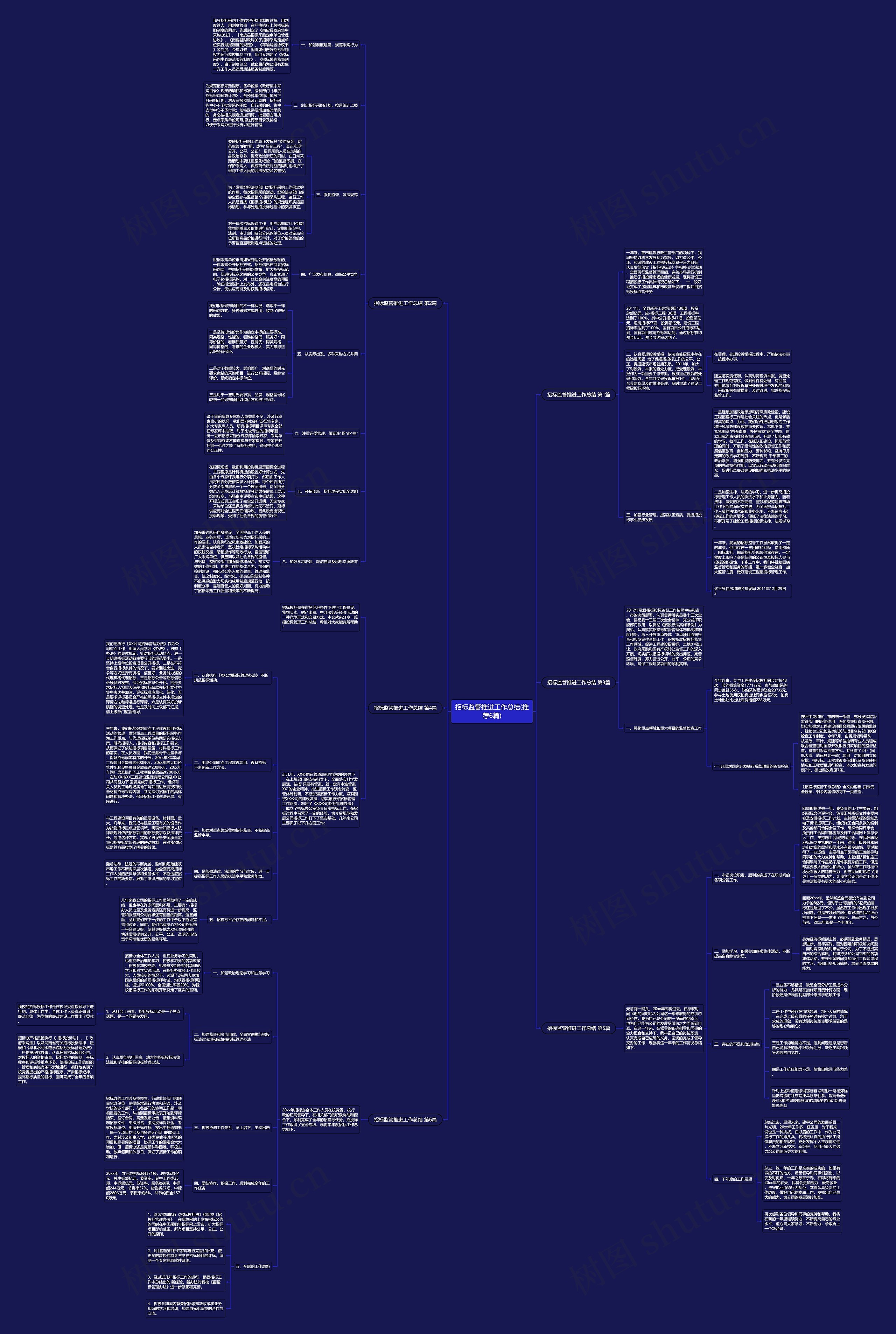 招标监管推进工作总结(推荐6篇)思维导图
