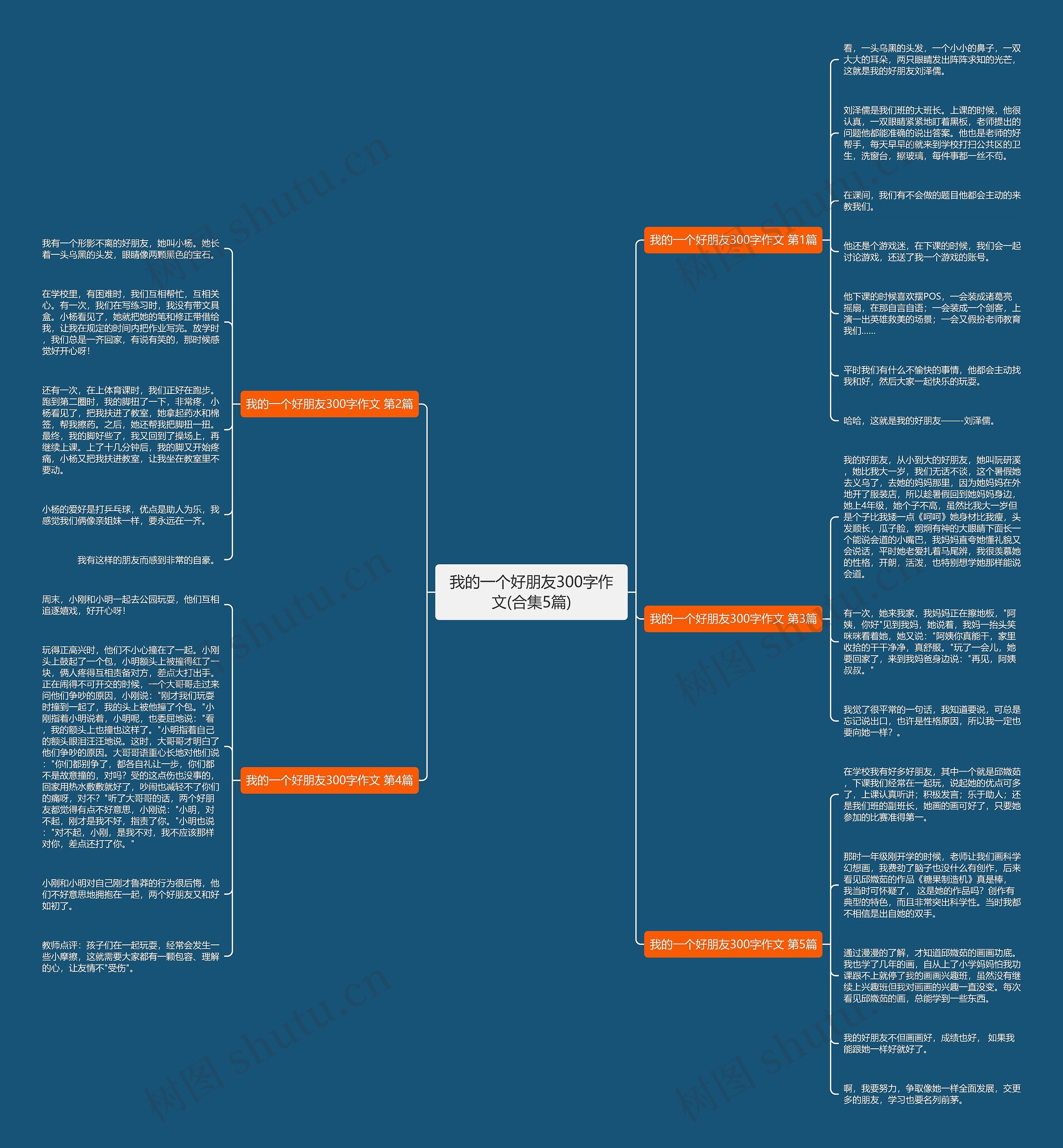 我的一个好朋友300字作文(合集5篇)思维导图