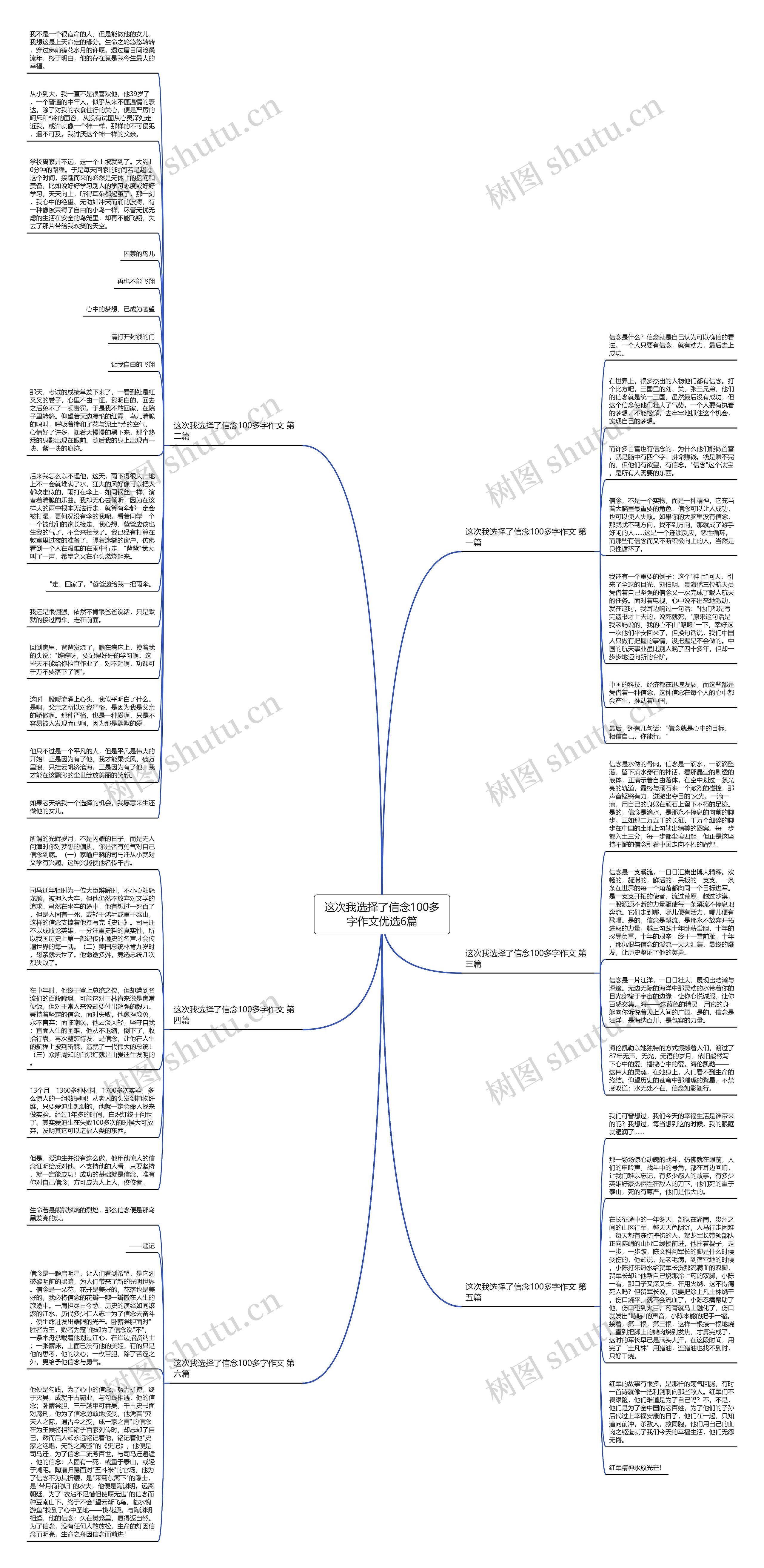 这次我选择了信念100多字作文优选6篇思维导图