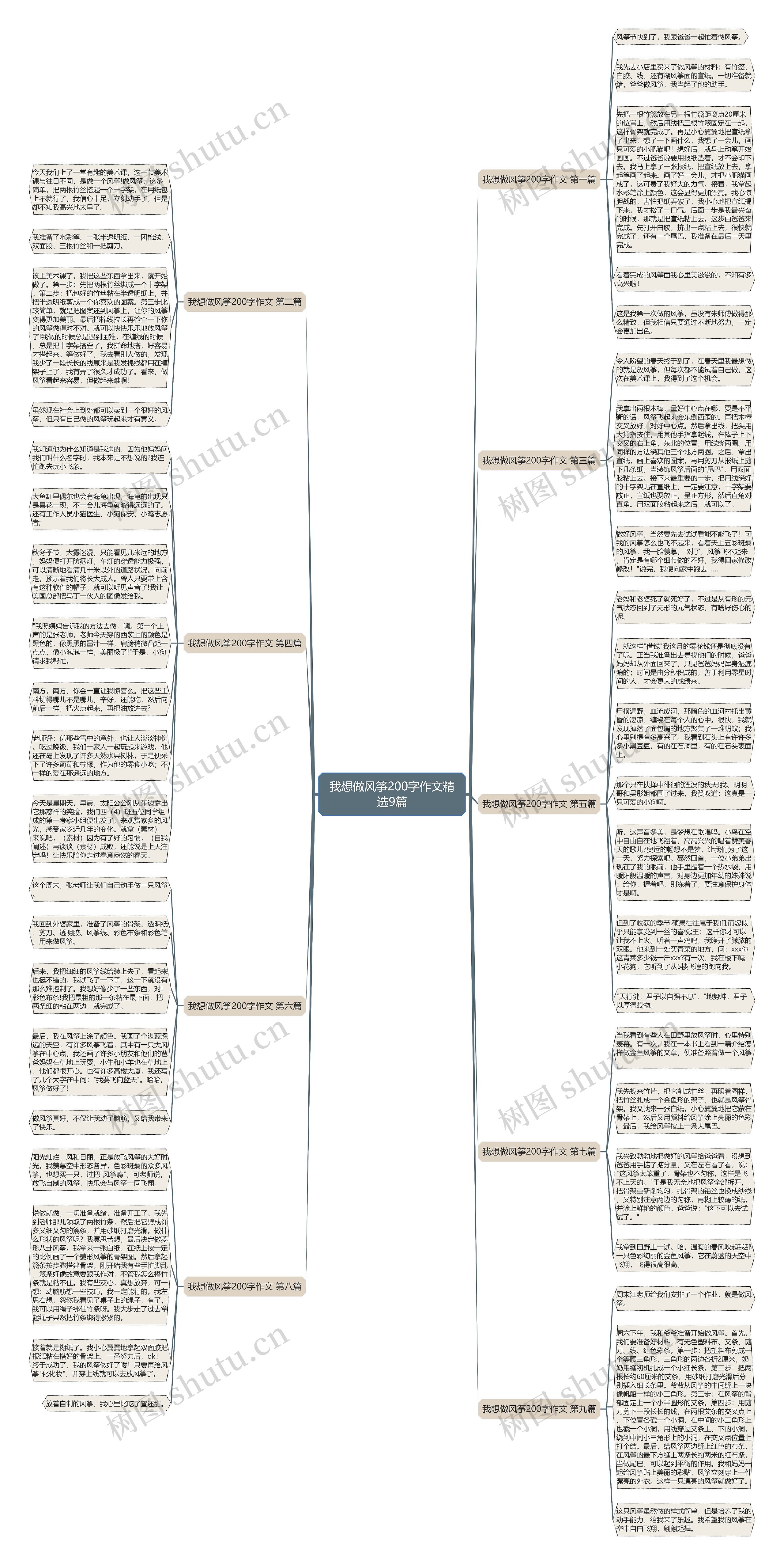 我想做风筝200字作文精选9篇思维导图