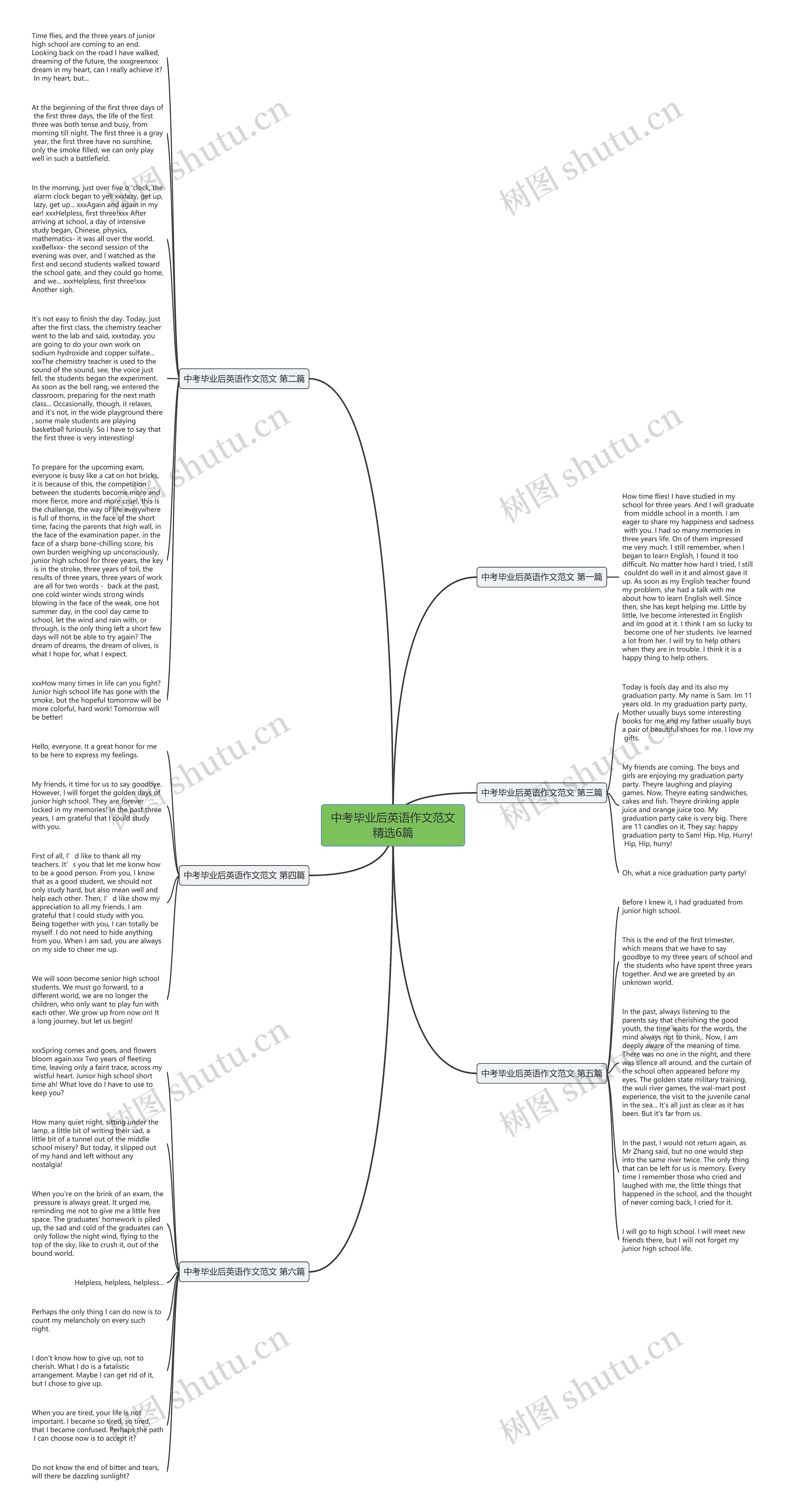 中考毕业后英语作文范文精选6篇思维导图