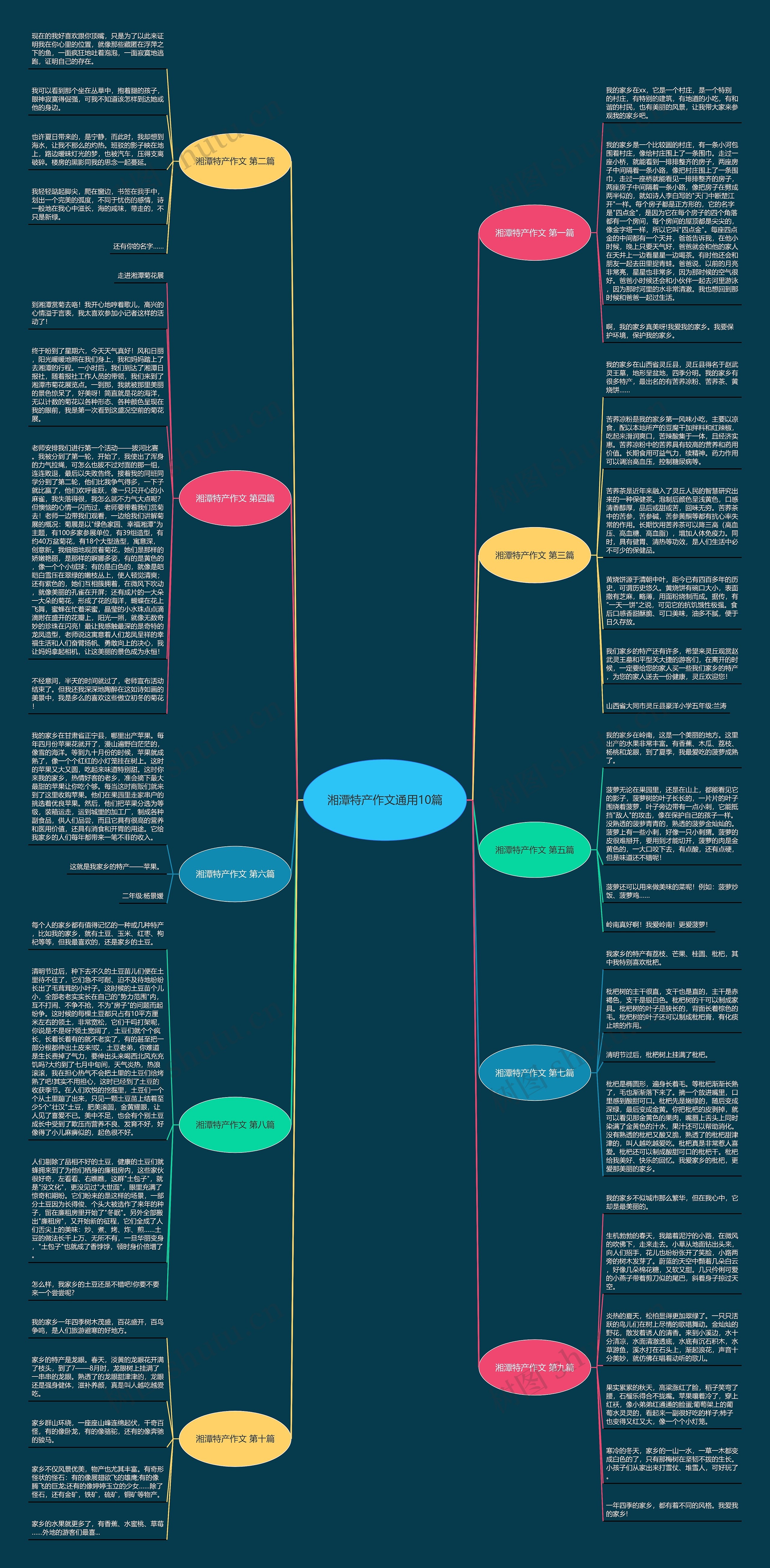 湘潭特产作文通用10篇思维导图