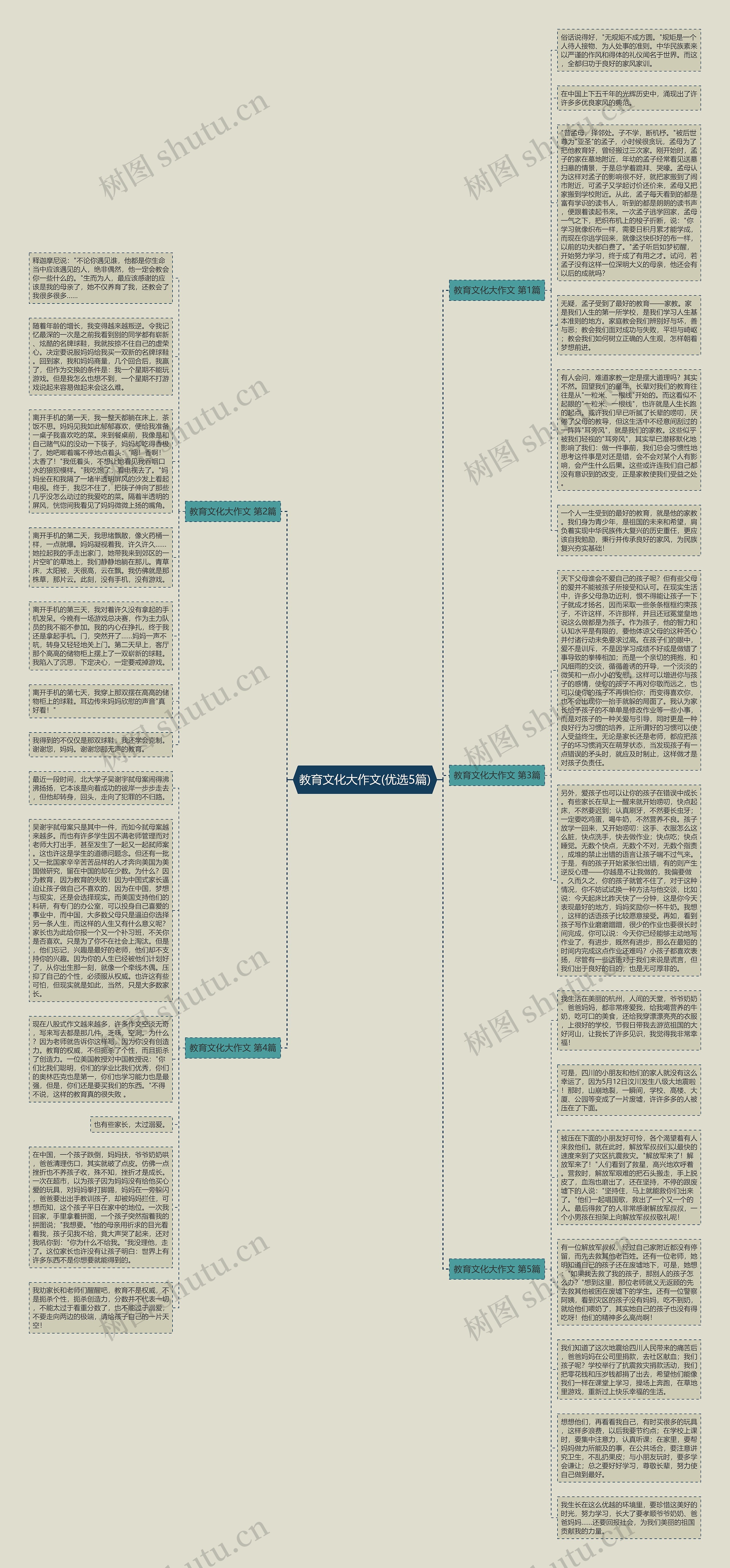 教育文化大作文(优选5篇)思维导图