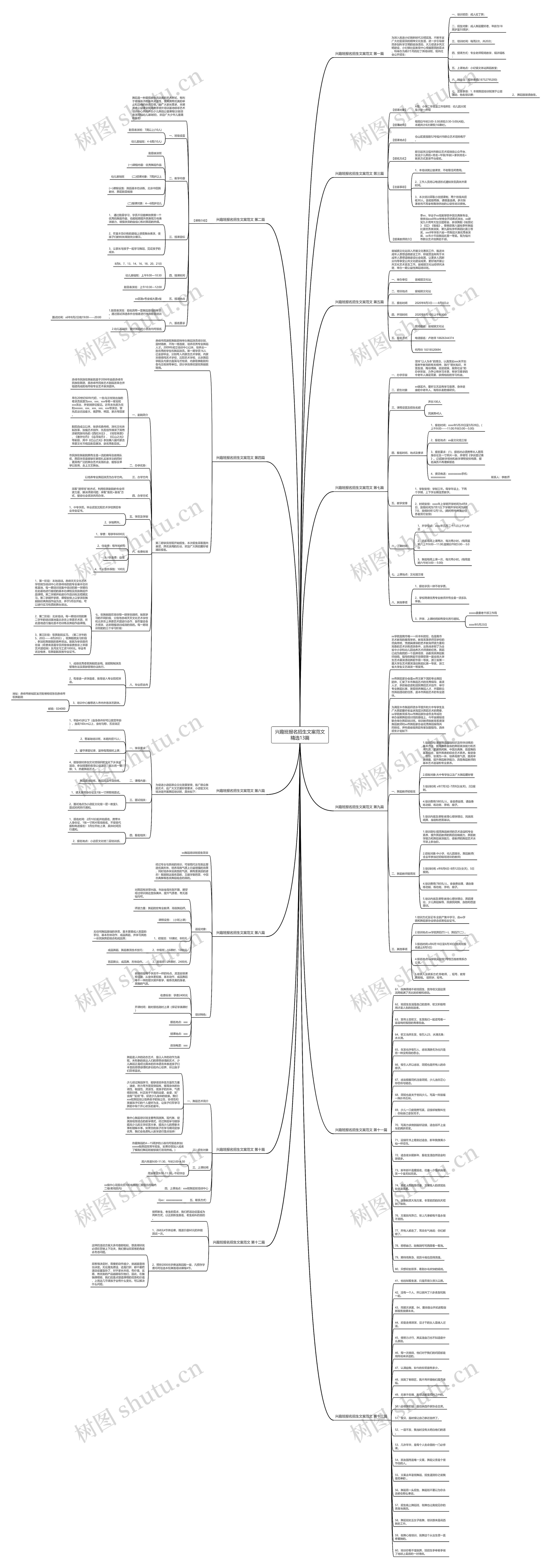 兴趣班报名招生文案范文精选13篇思维导图