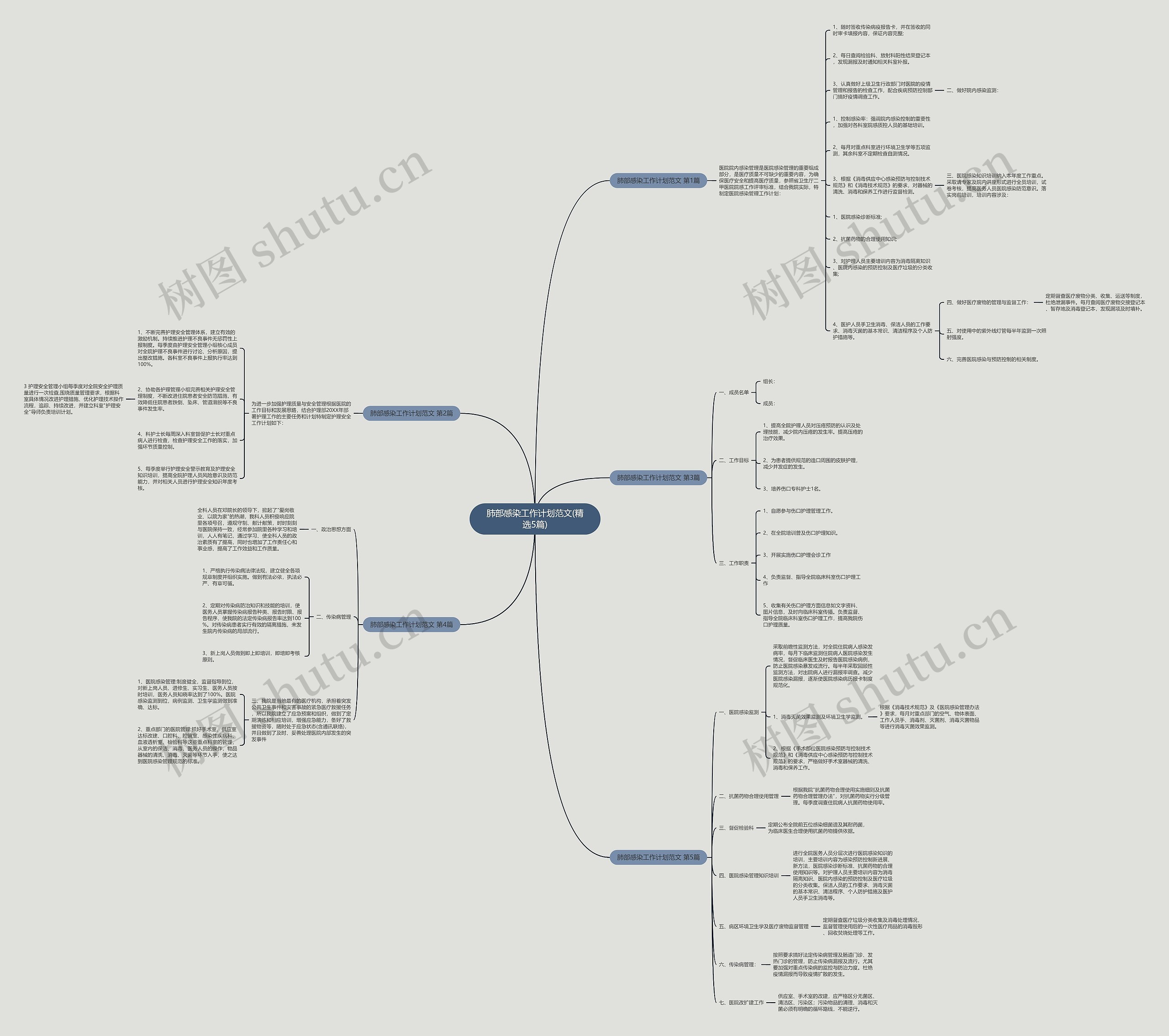肺部感染工作计划范文(精选5篇)思维导图
