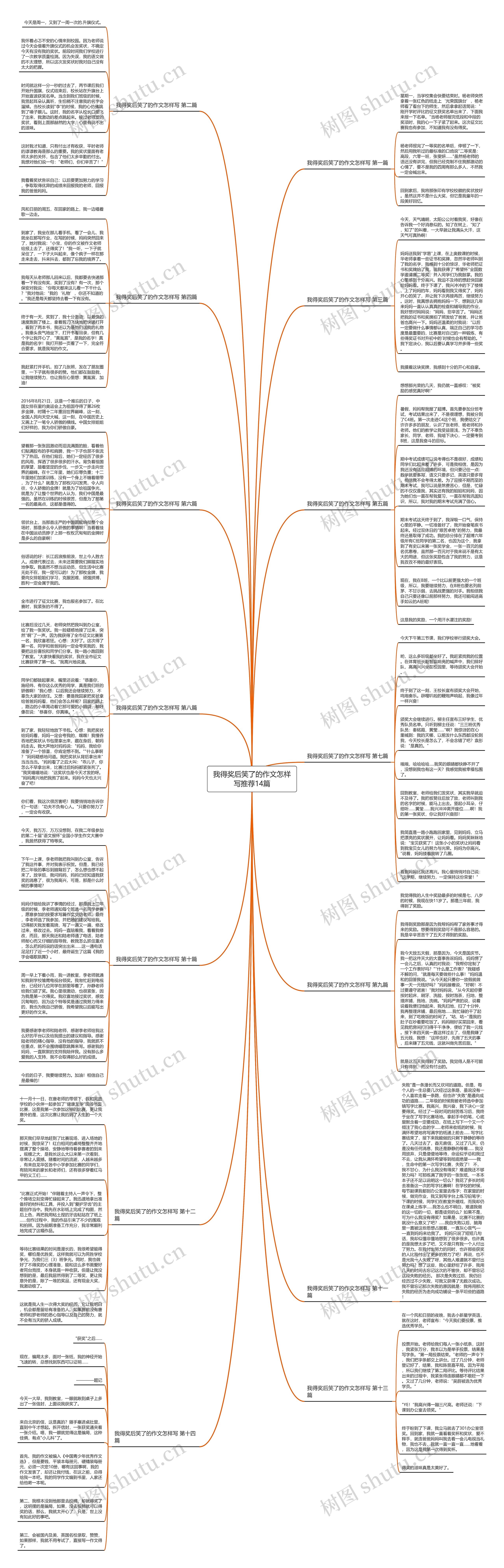 我得奖后笑了的作文怎样写推荐14篇思维导图