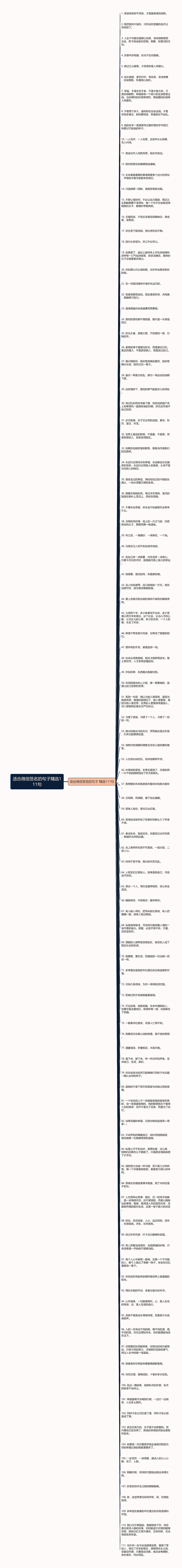 适合微信签名的句子精选111句思维导图