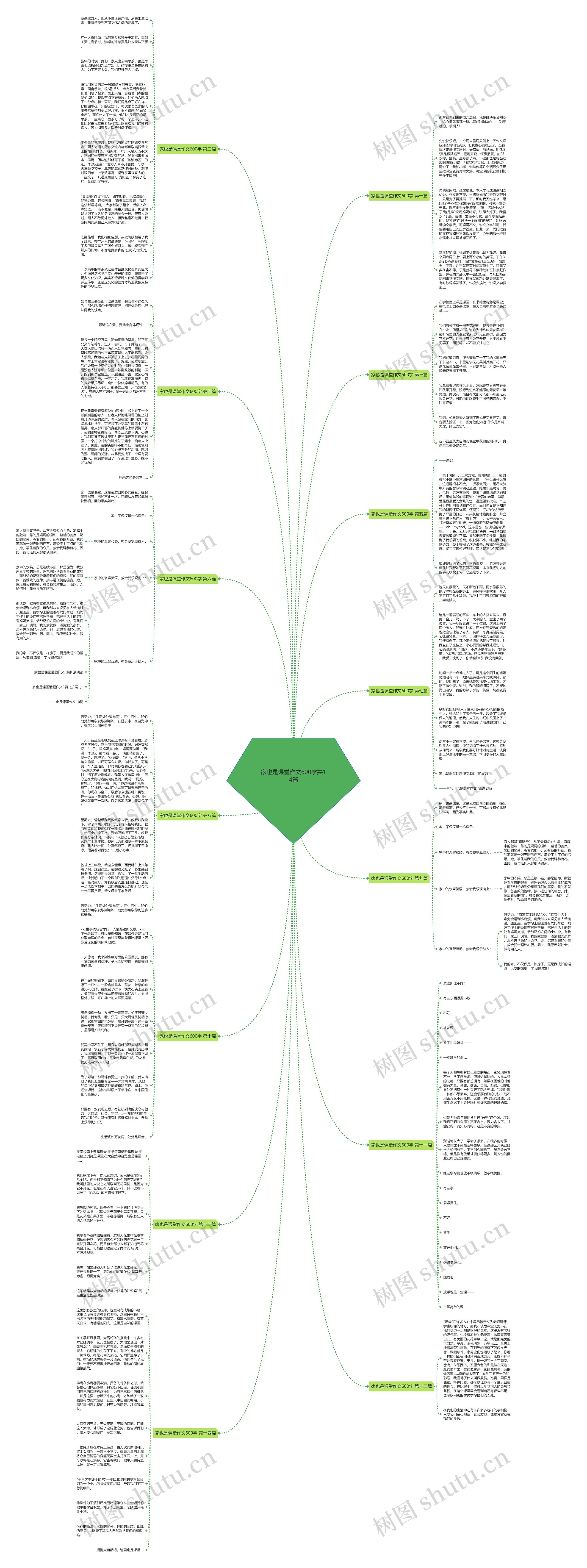 家也是课堂作文600字共14篇思维导图