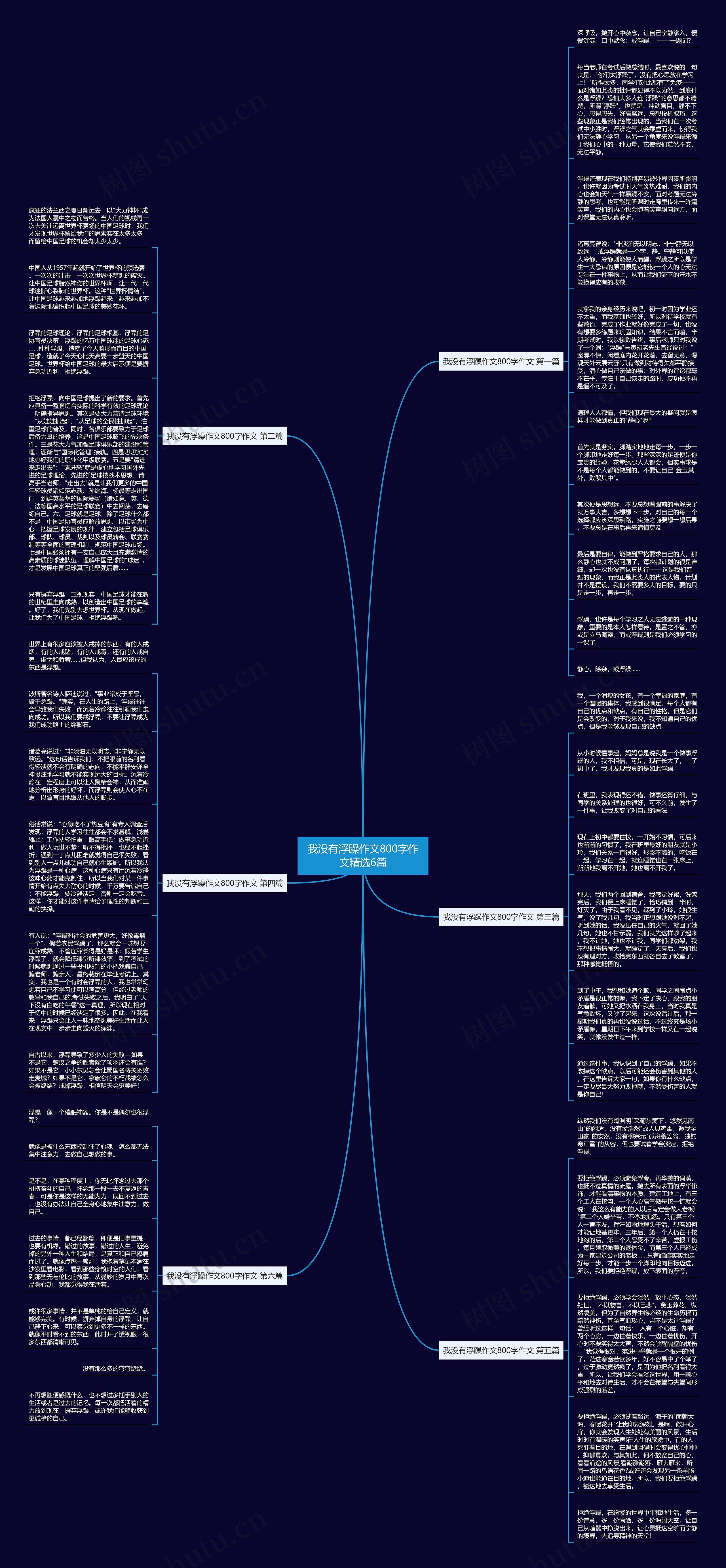 我没有浮躁作文800字作文精选6篇思维导图