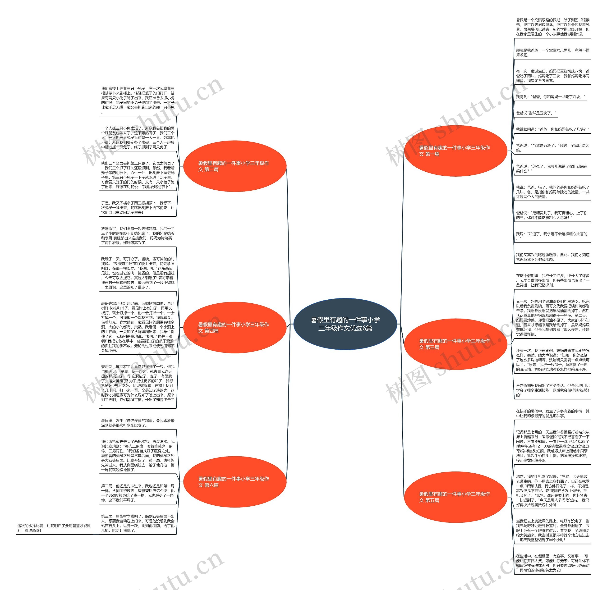 暑假里有趣的一件事小学三年级作文优选6篇思维导图