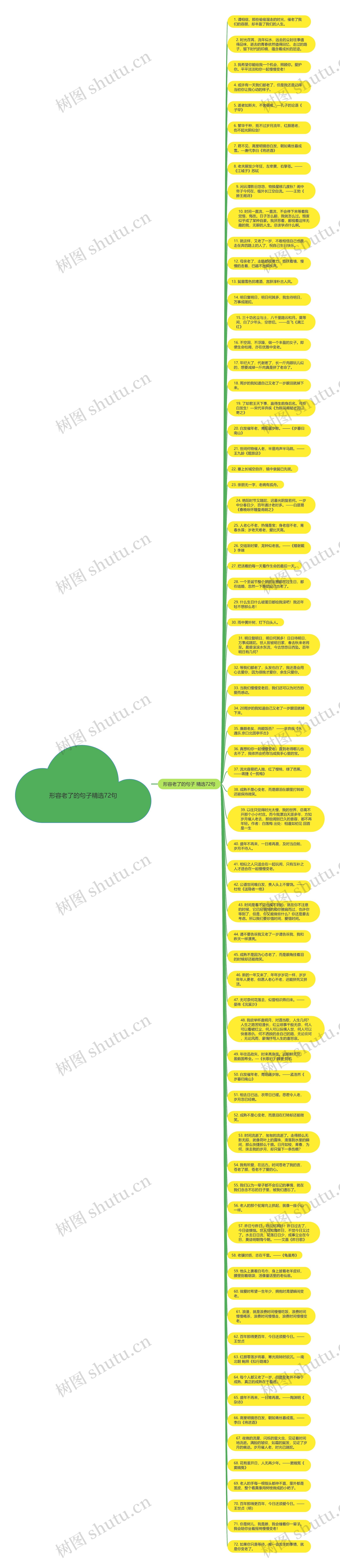 形容老了的句子精选72句思维导图