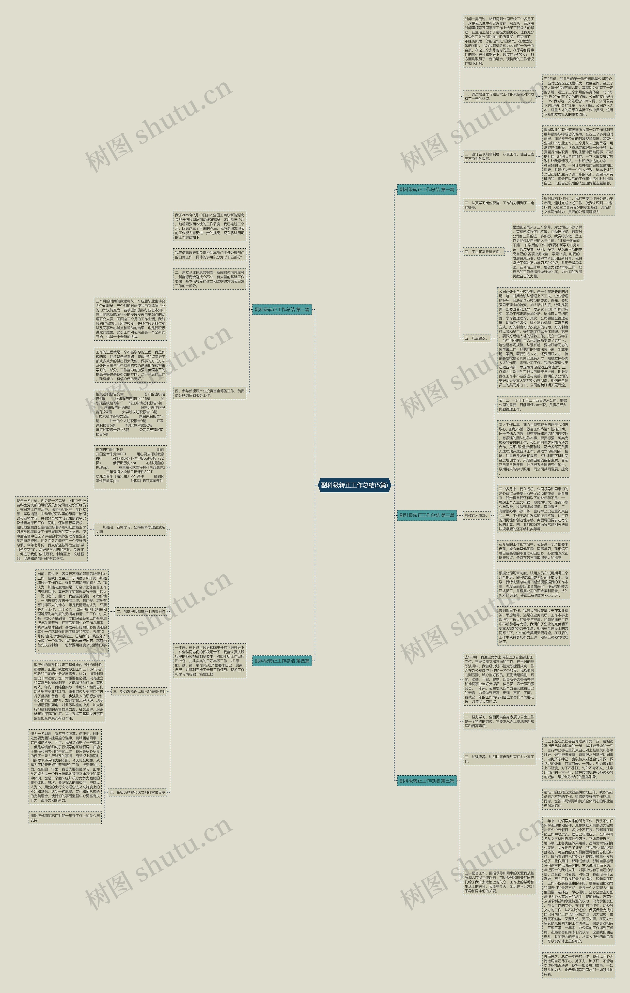 副科级转正工作总结(5篇)思维导图