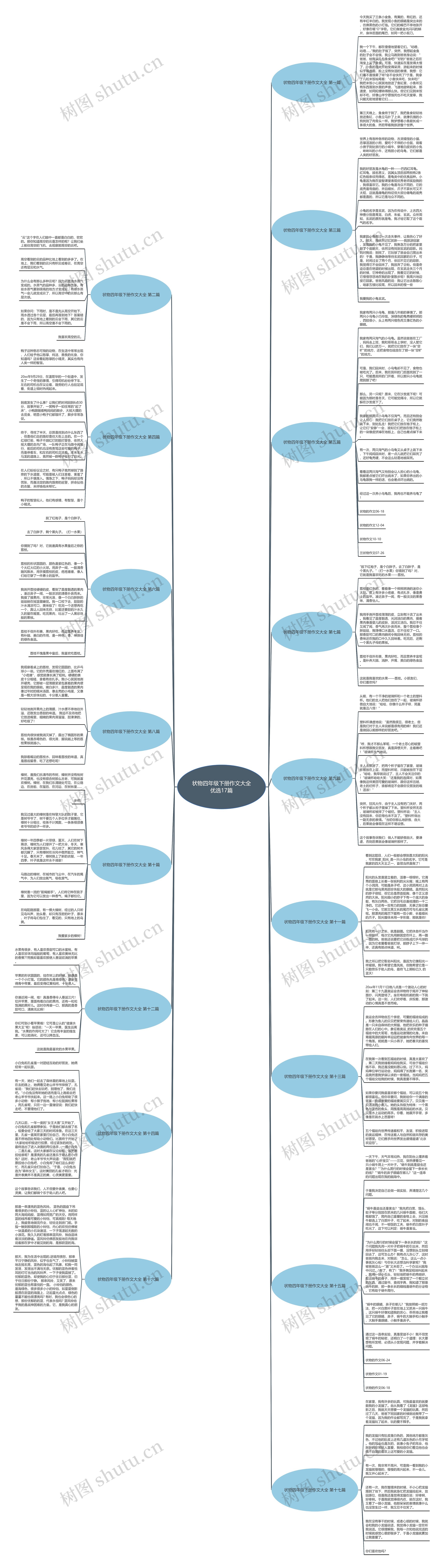 状物四年级下册作文大全优选17篇思维导图