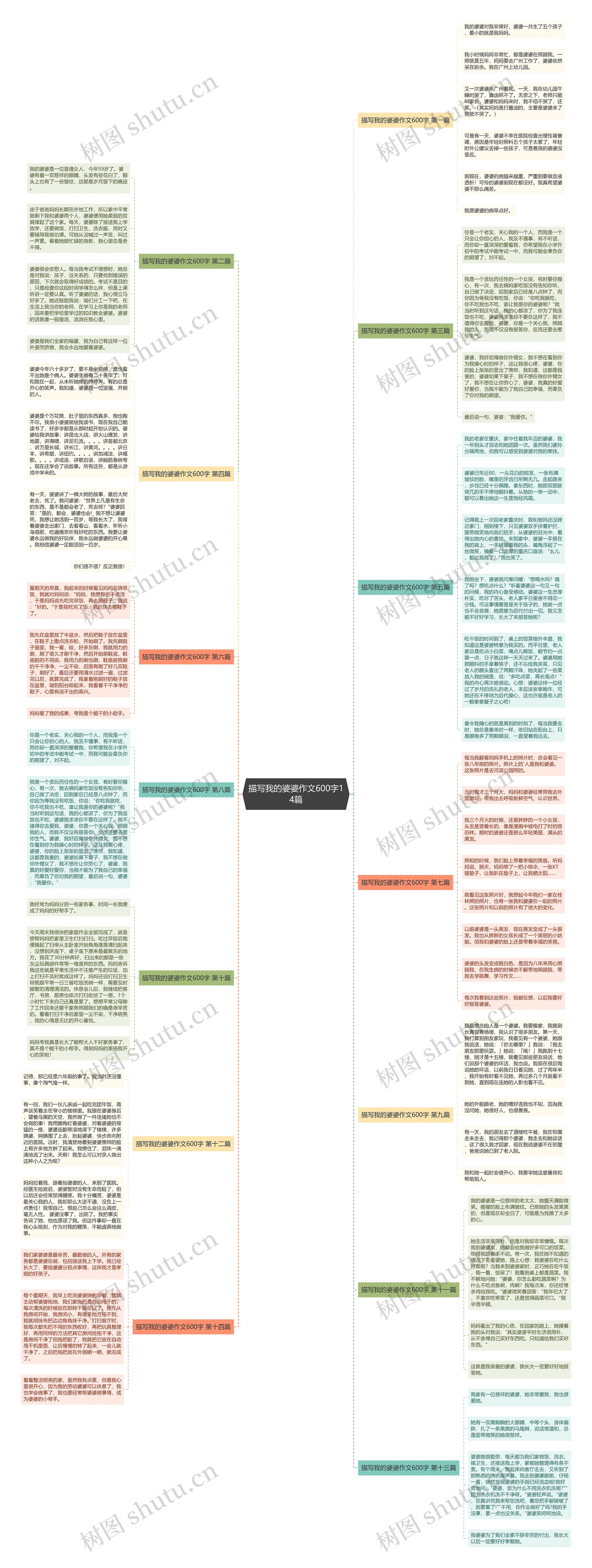 描写我的婆婆作文600字14篇思维导图
