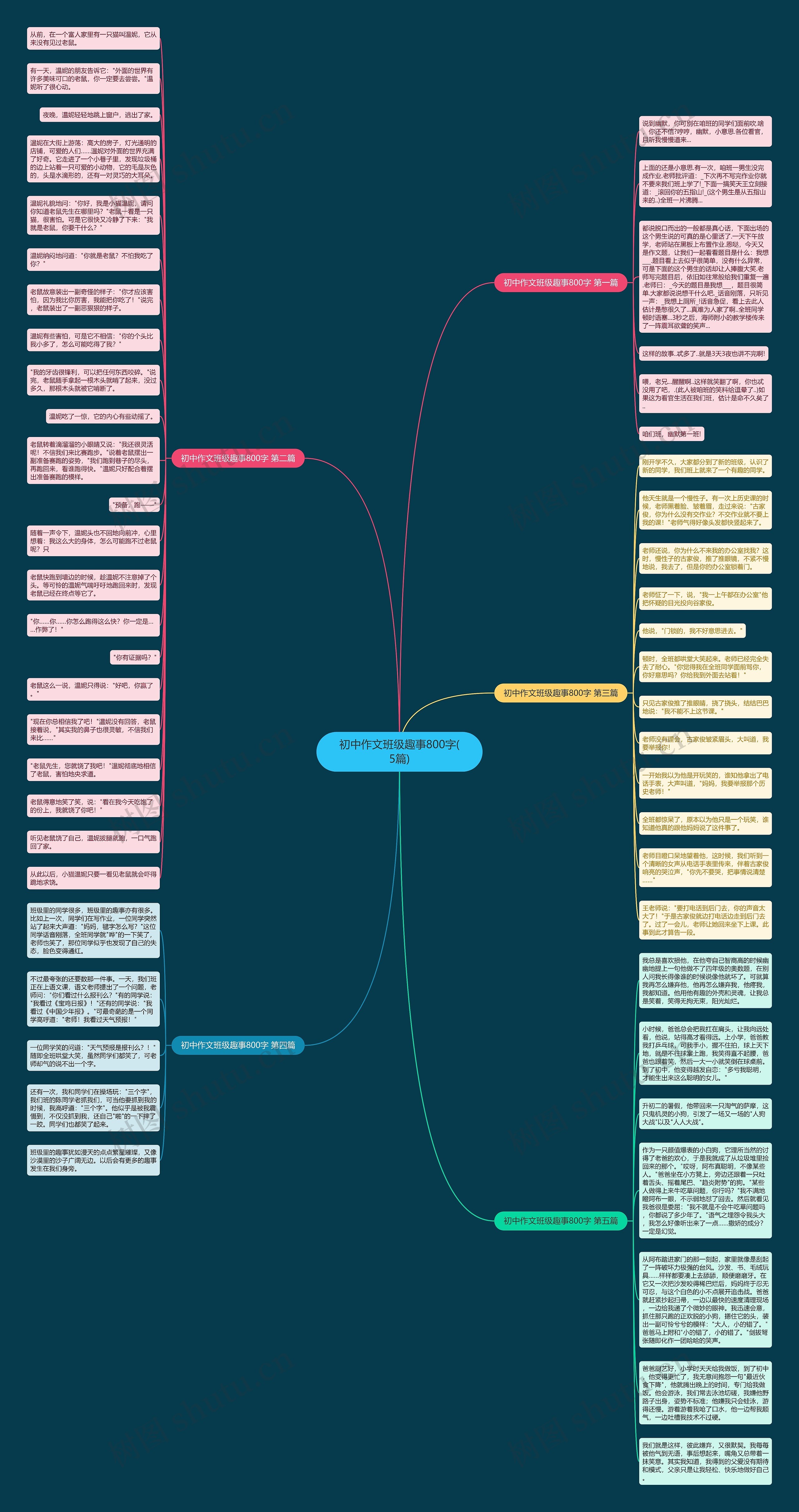 初中作文班级趣事800字(5篇)思维导图