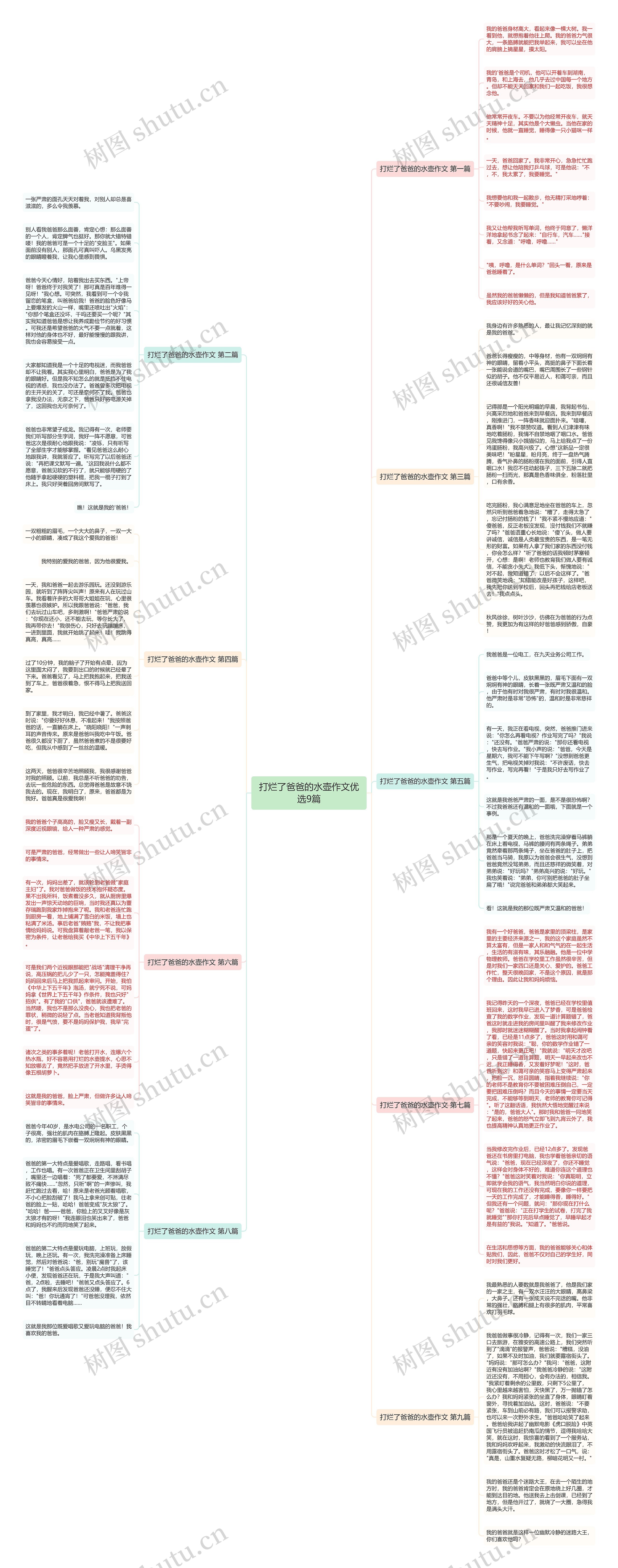 打烂了爸爸的水壶作文优选9篇思维导图