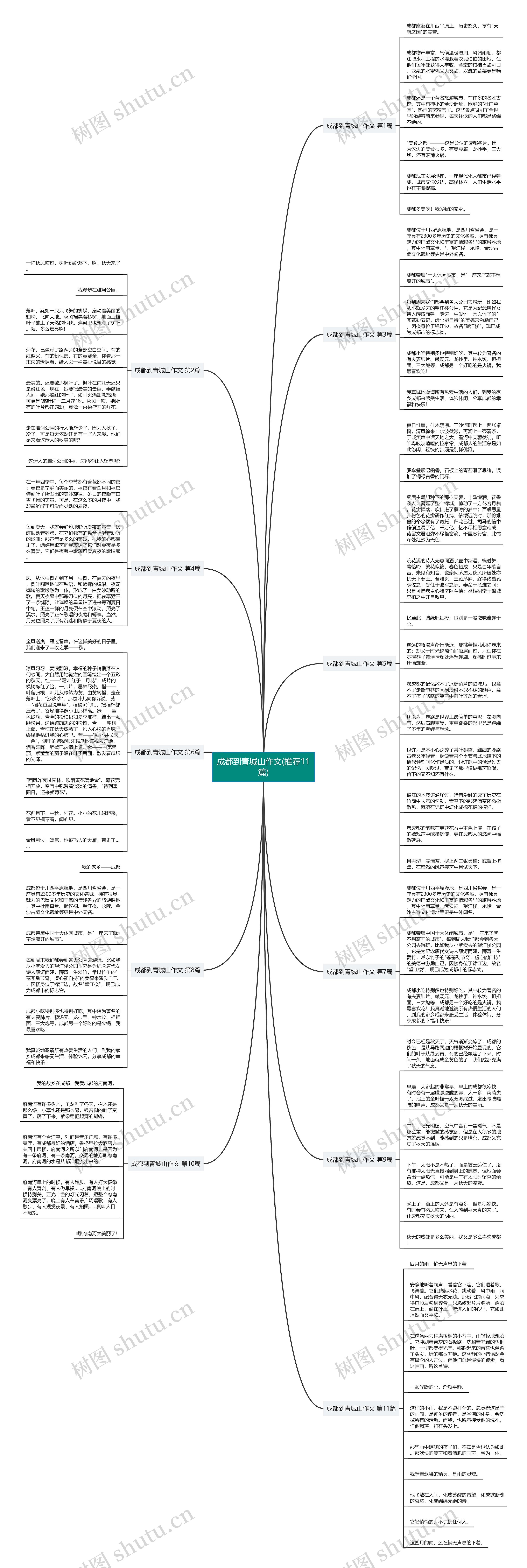 成都到青城山作文(推荐11篇)思维导图