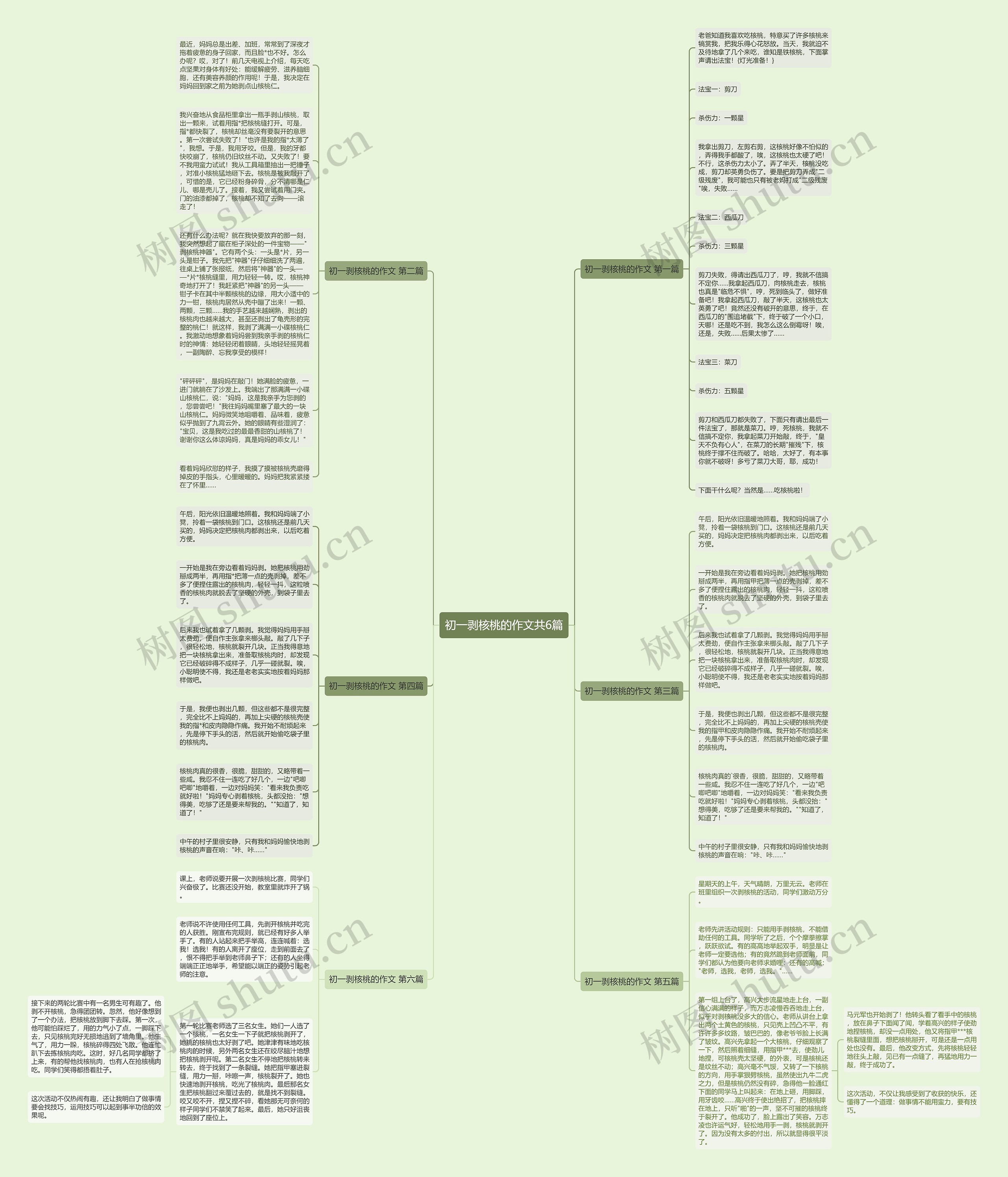 初一剥核桃的作文共6篇思维导图