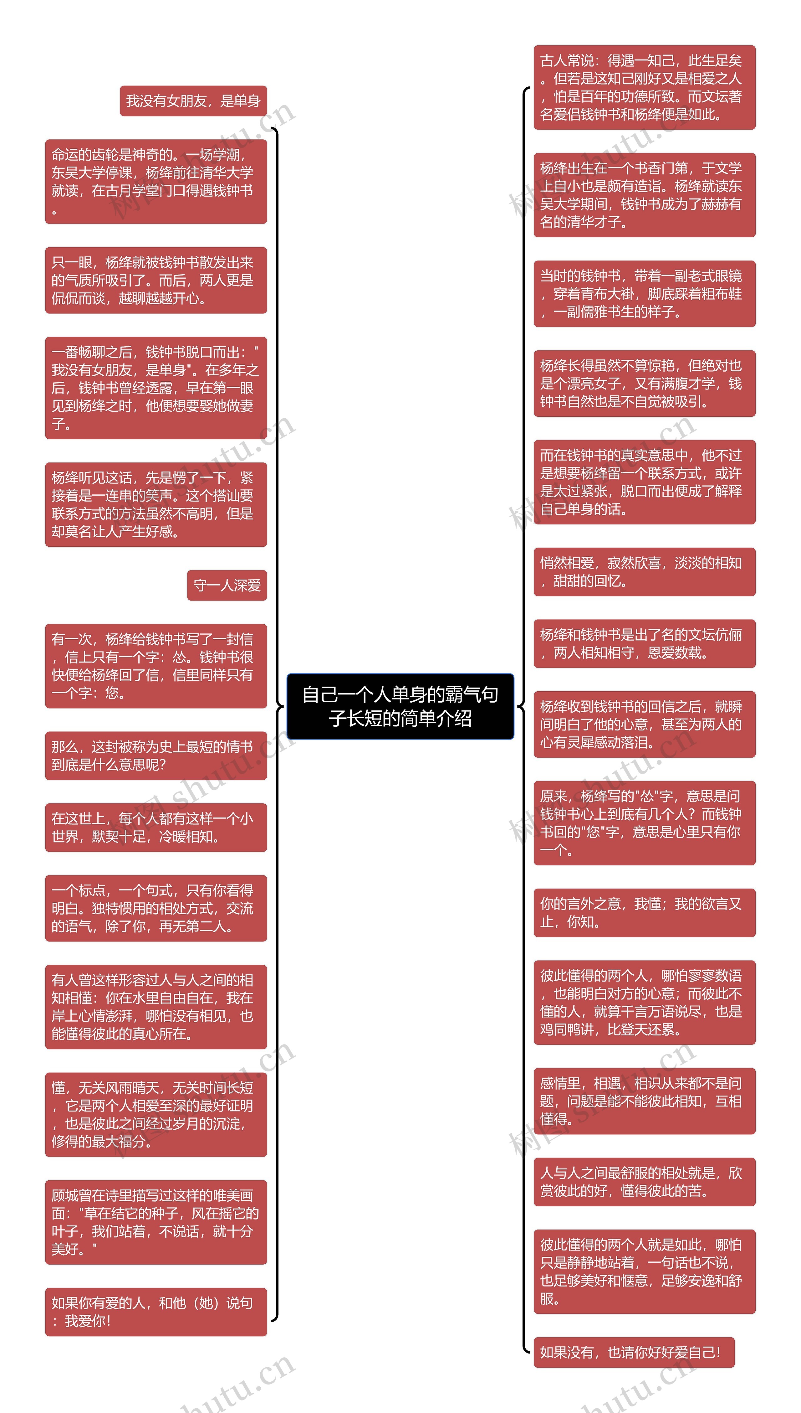 自己一个人单身的霸气句子长短的简单介绍思维导图