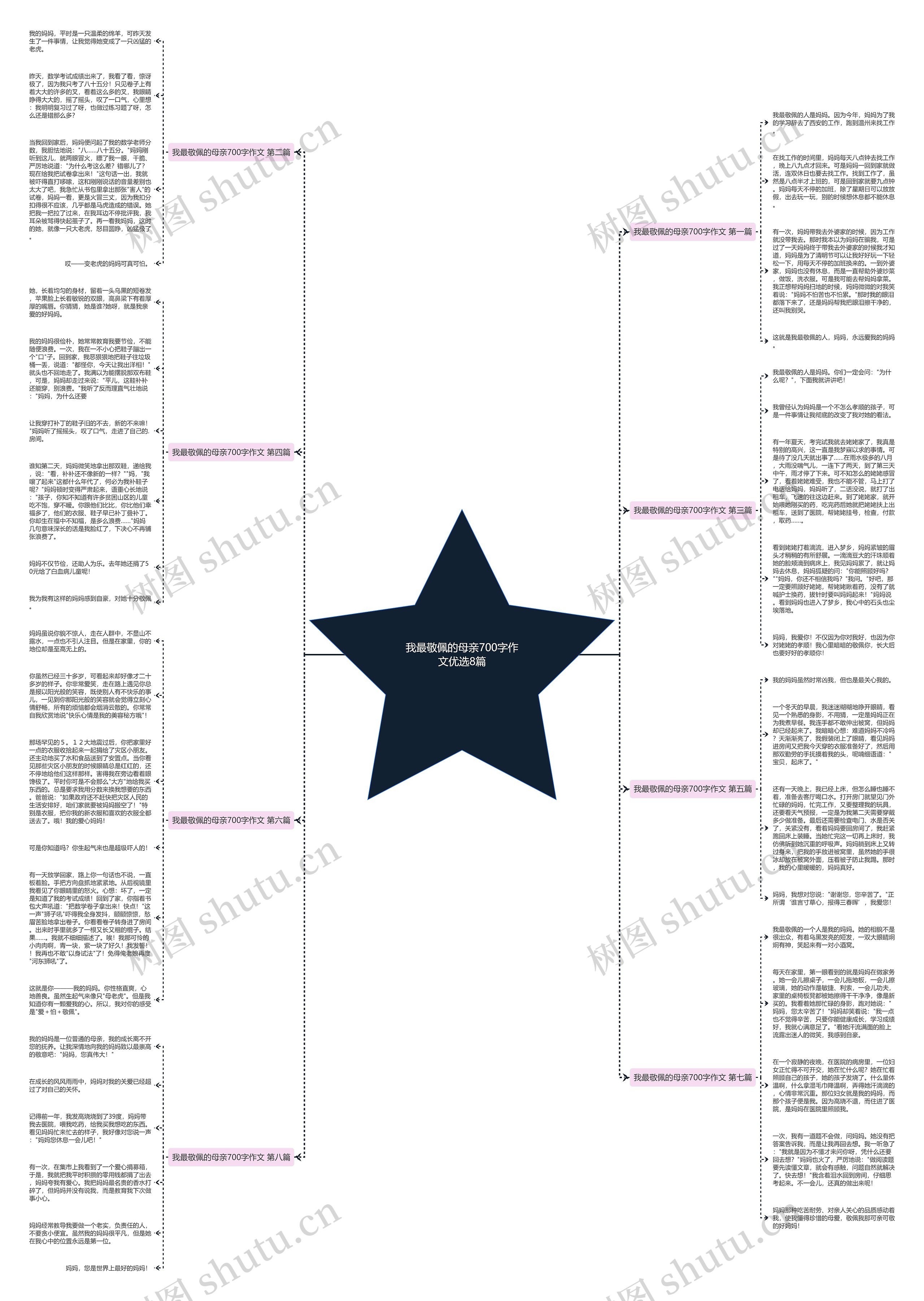 我最敬佩的母亲700字作文优选8篇思维导图