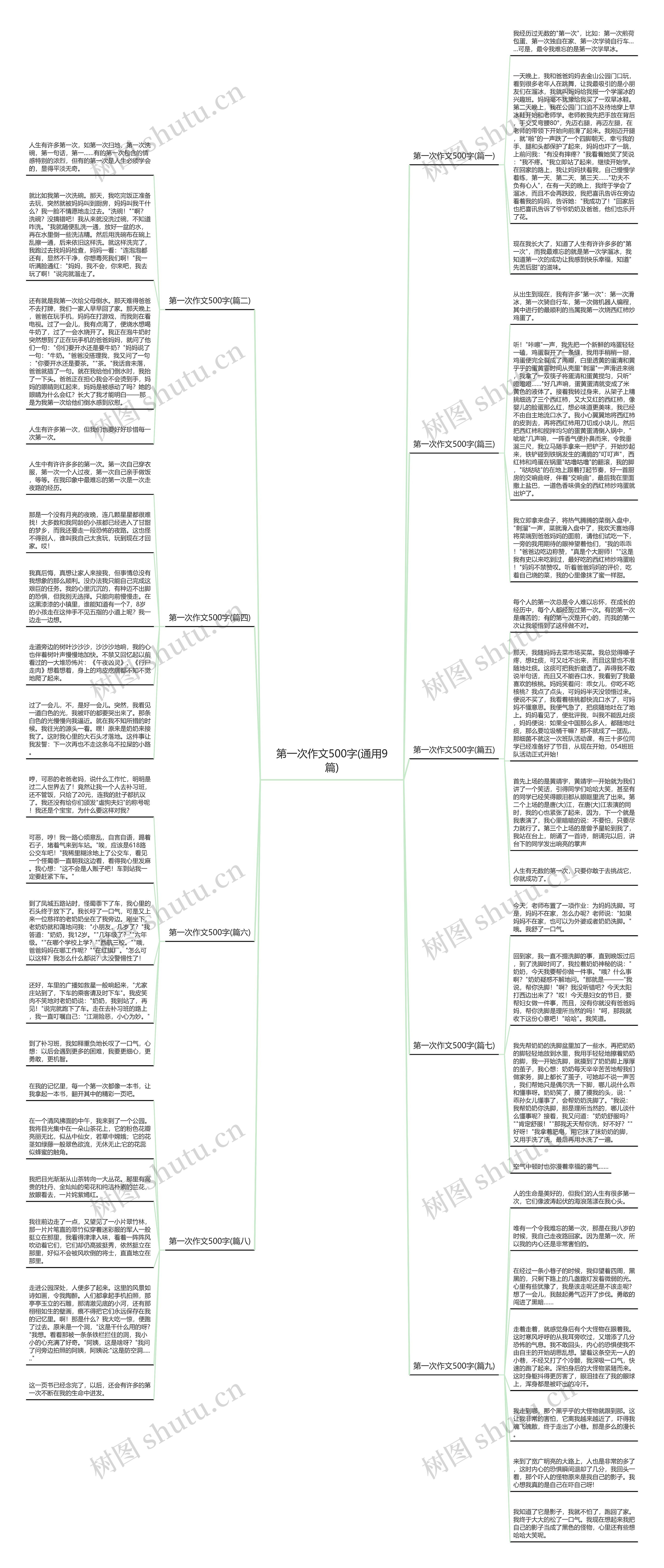 第一次作文500字(通用9篇)思维导图