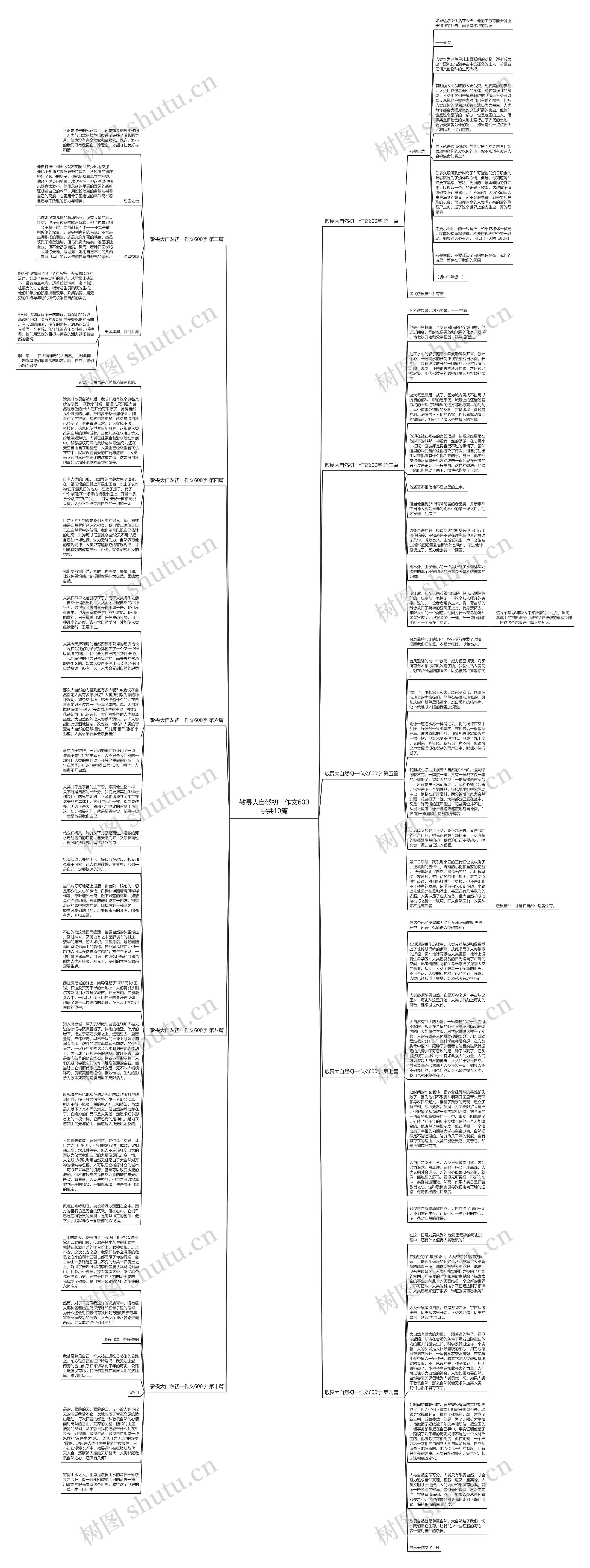 敬畏大自然初一作文600字共10篇思维导图