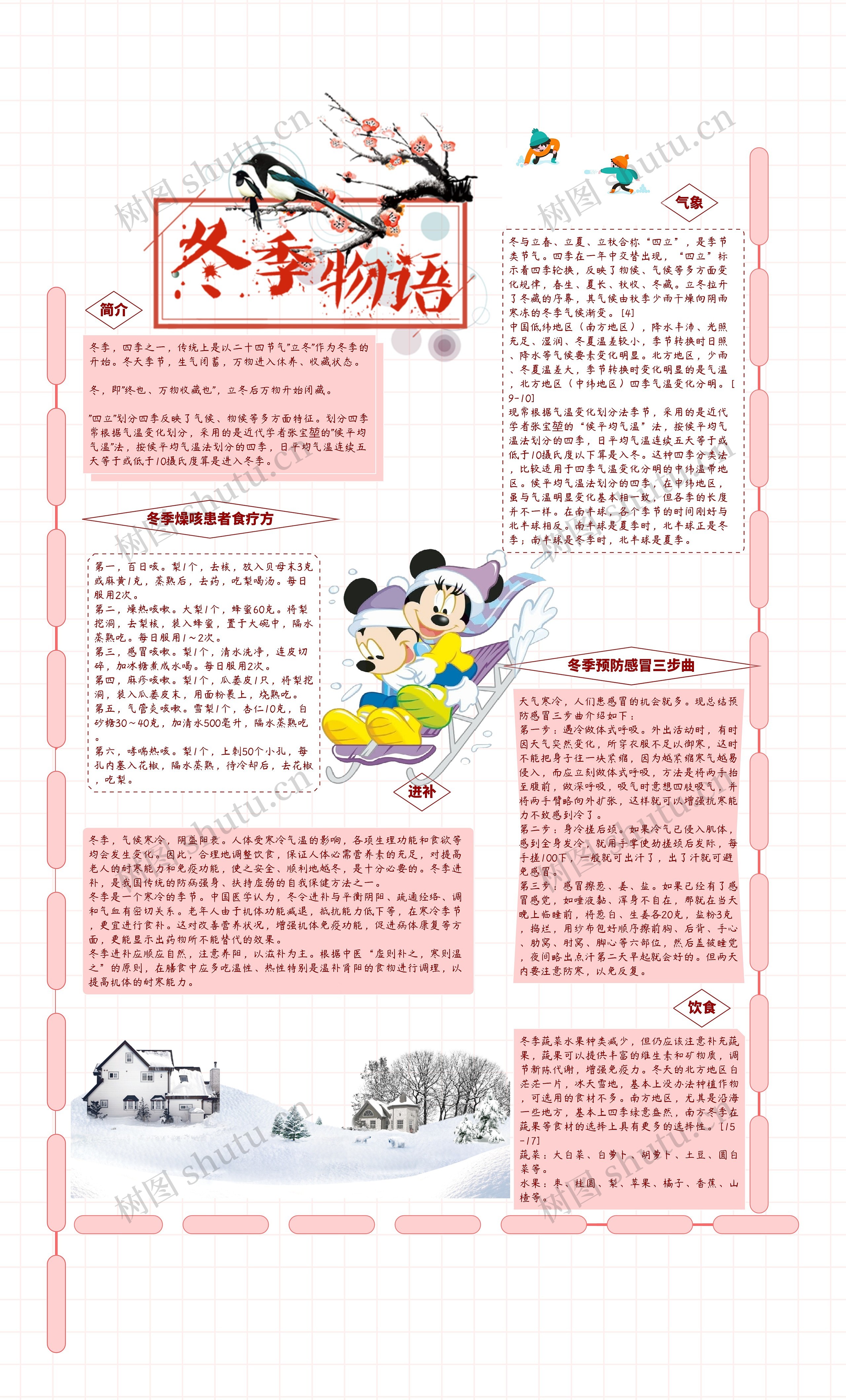 冬季思维导图高清图 冬季思维导图