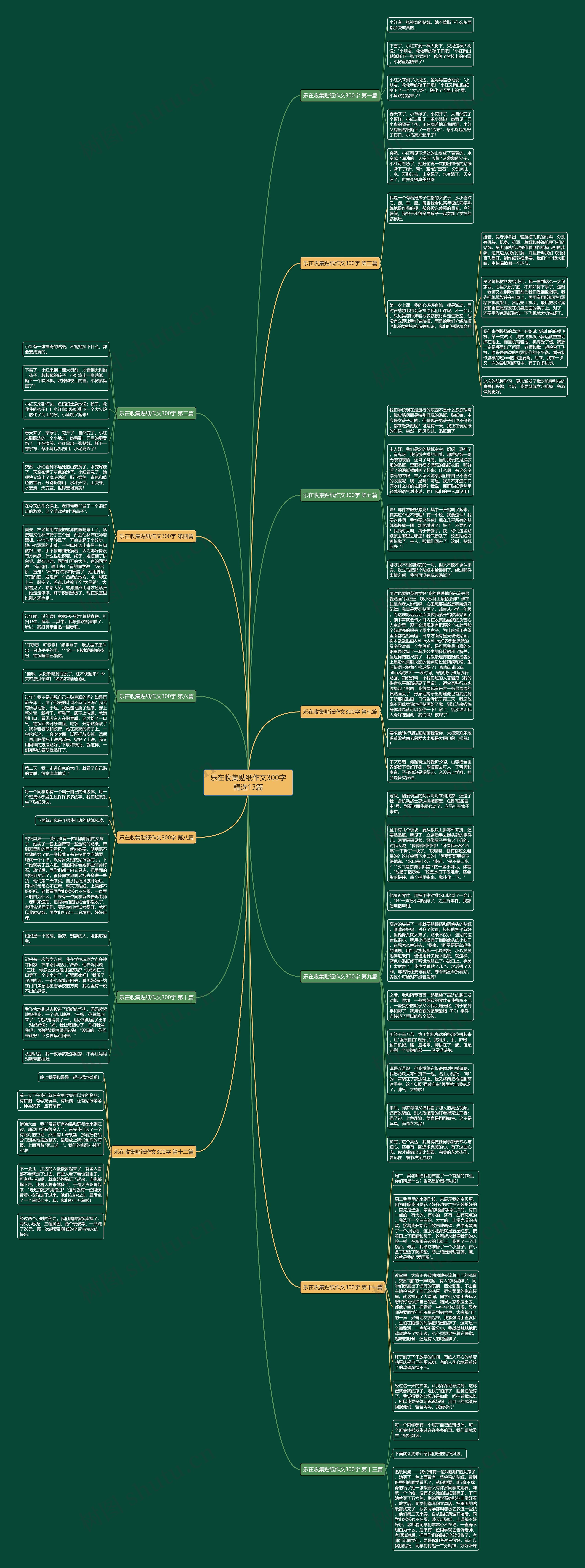 乐在收集贴纸作文300字精选13篇思维导图