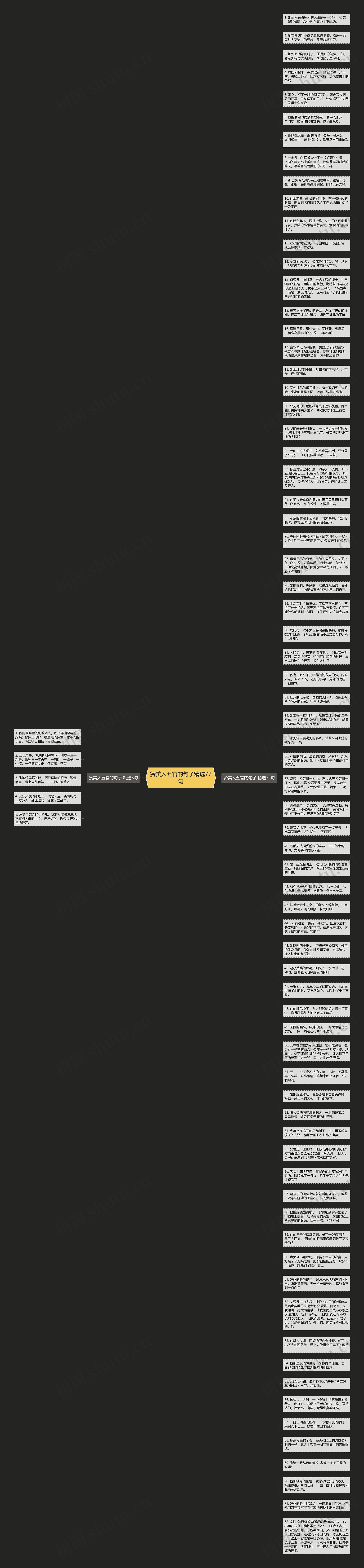 赞美人五官的句子精选77句思维导图