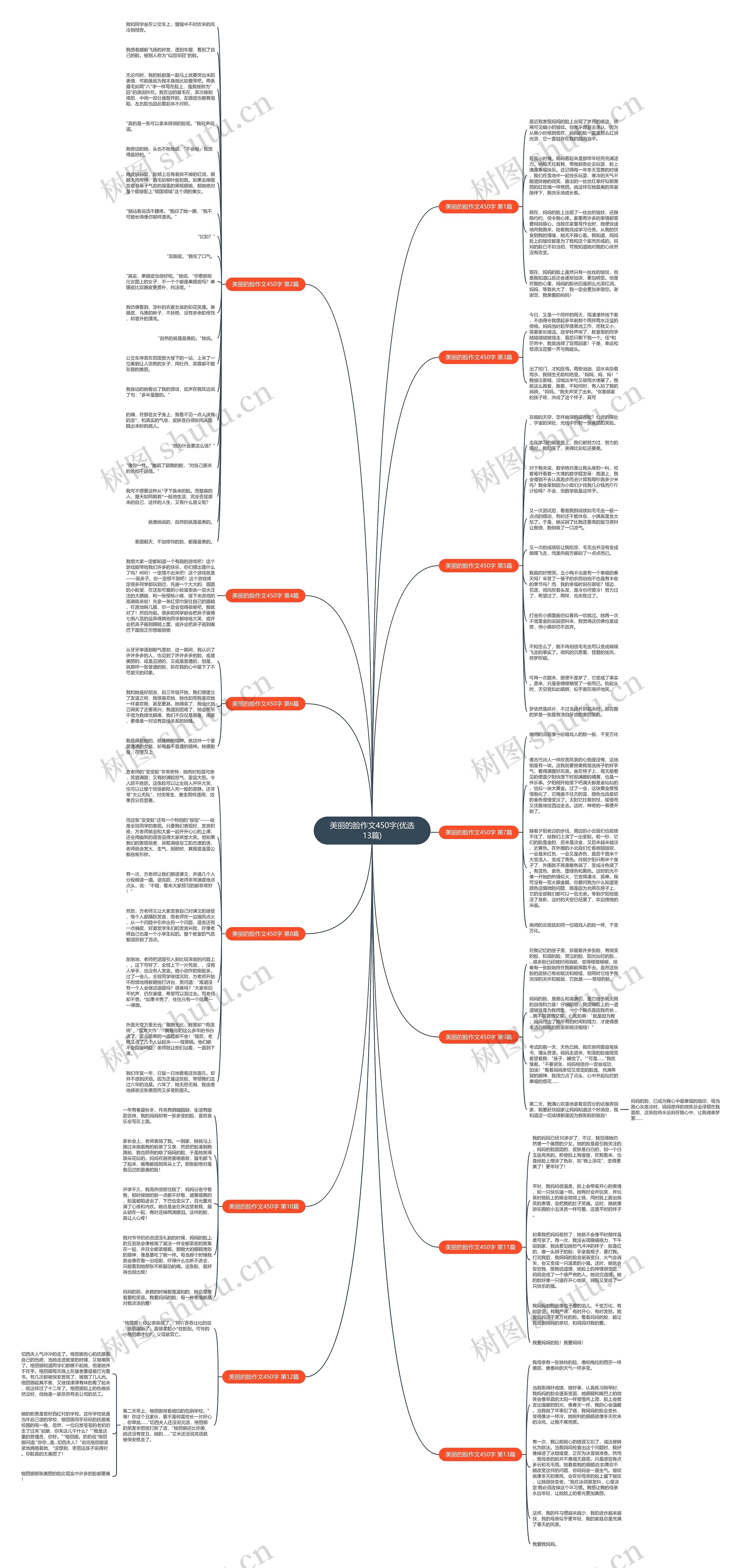美丽的脸作文450字(优选13篇)思维导图高清图 美丽的脸作文450字(优选13篇)思维导图