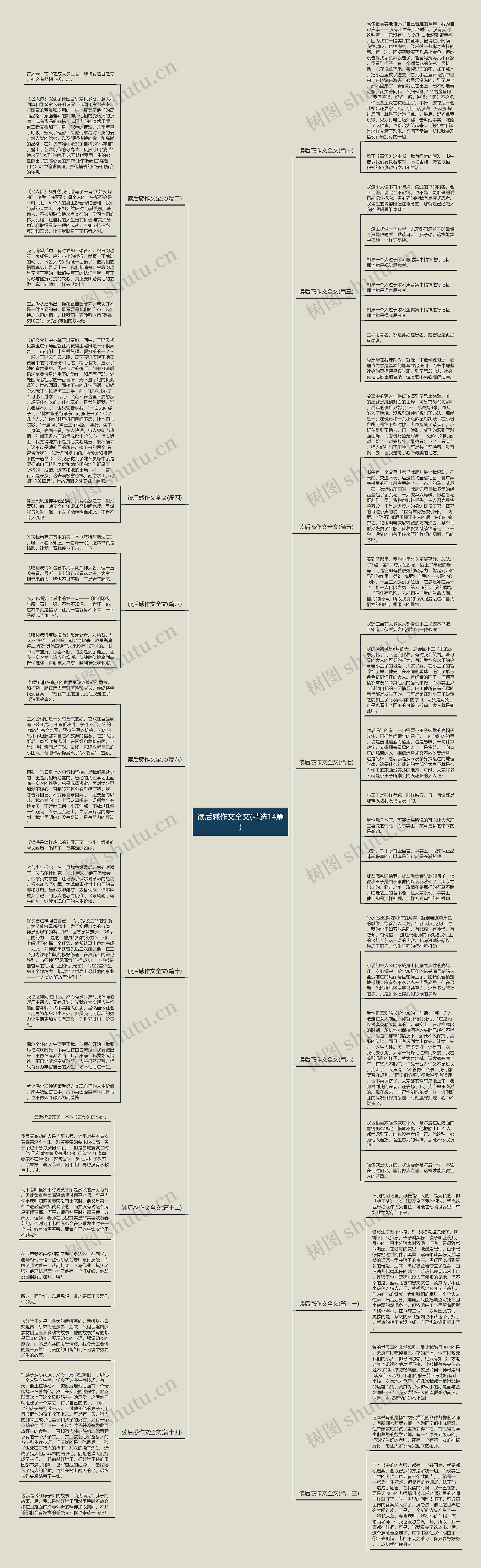 读后感作文全文(精选14篇)思维导图