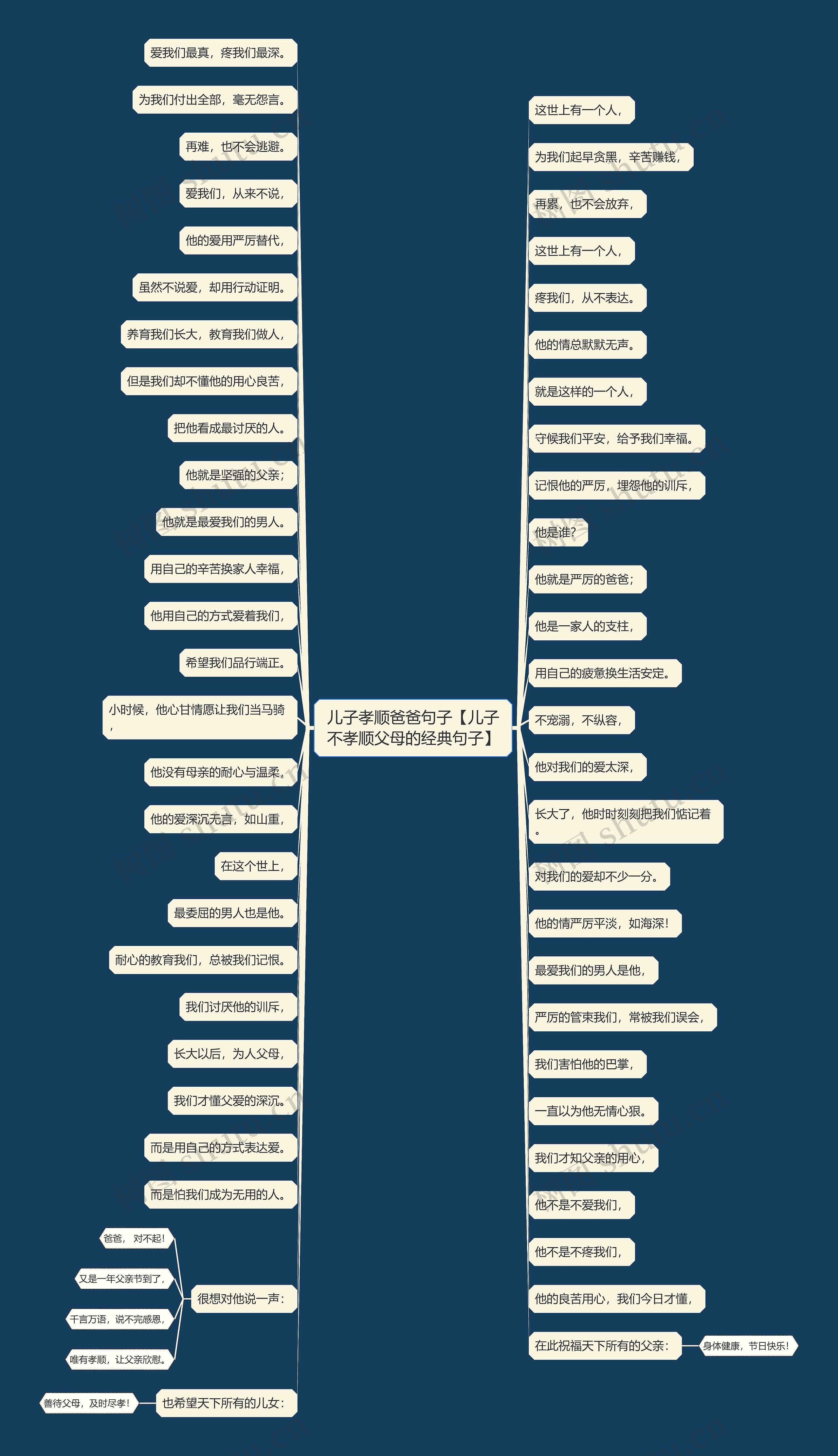 儿子孝顺爸爸句子【儿子不孝顺父母的经典句子】思维导图