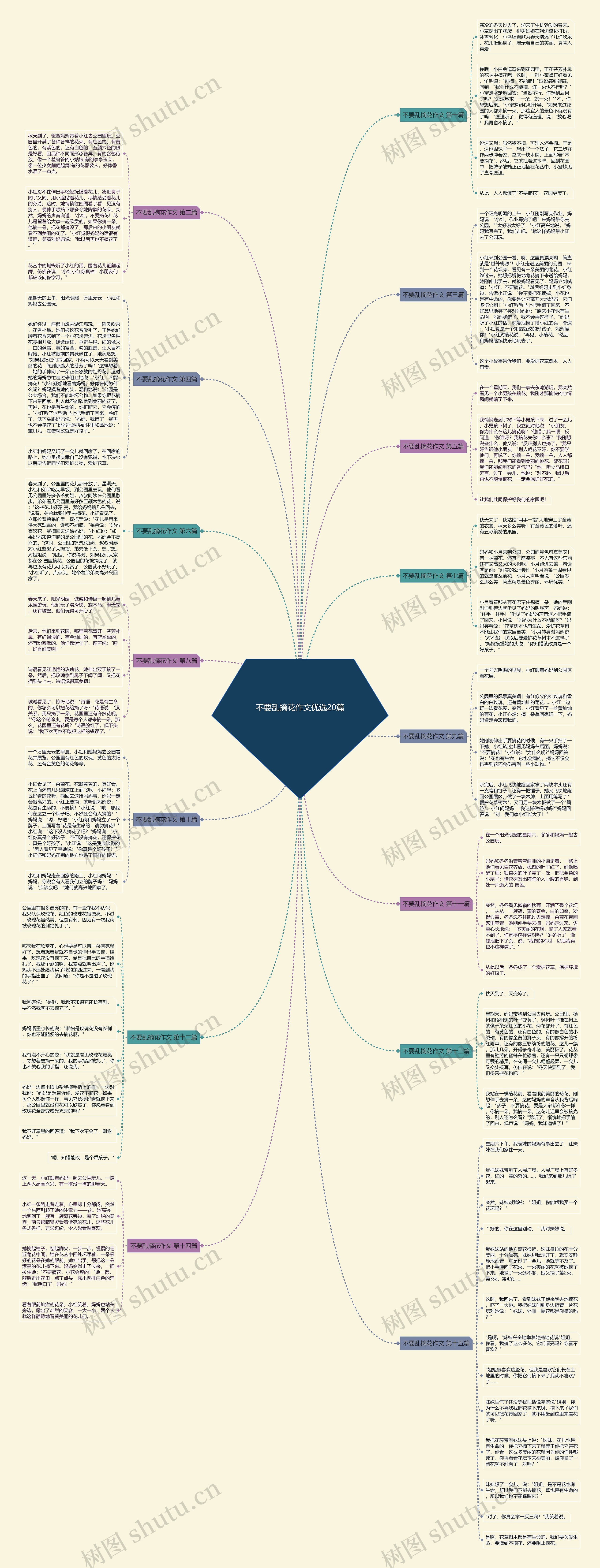 不要乱摘花作文优选20篇思维导图