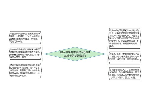 初入中学的唯美句子(给初三孩子的简短鼓励)