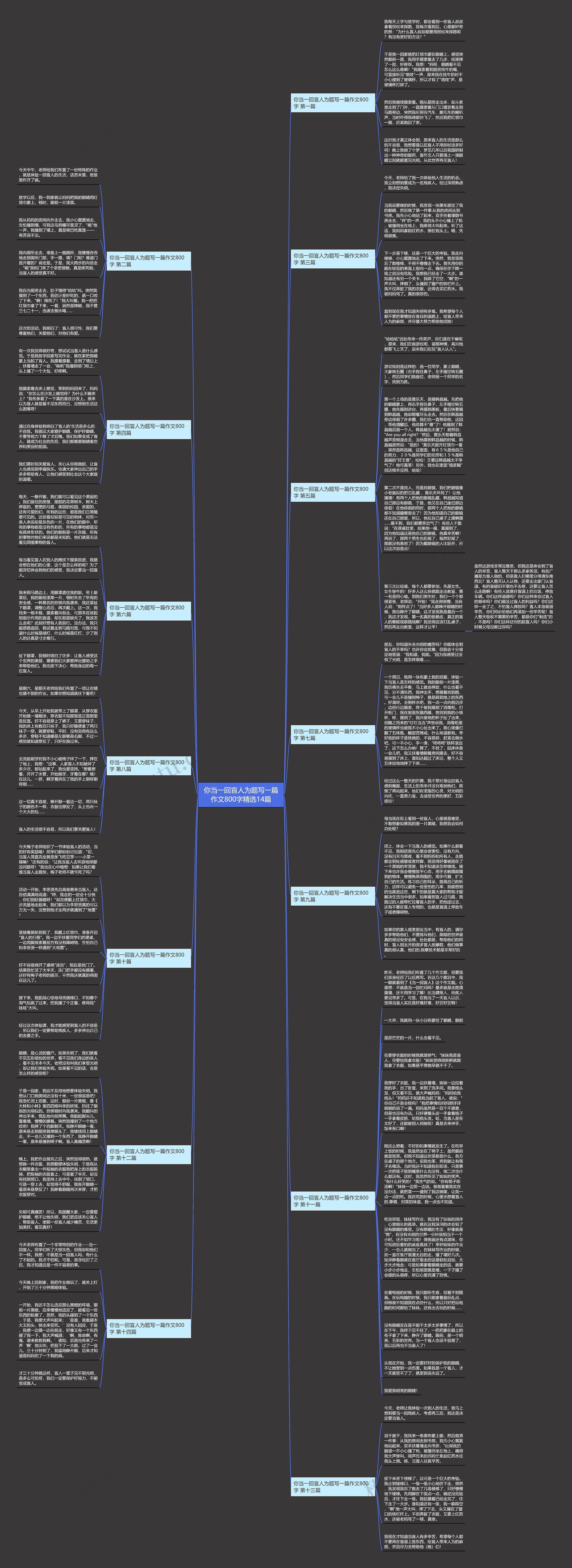 你当一回盲人为题写一篇作文800字精选14篇思维导图
