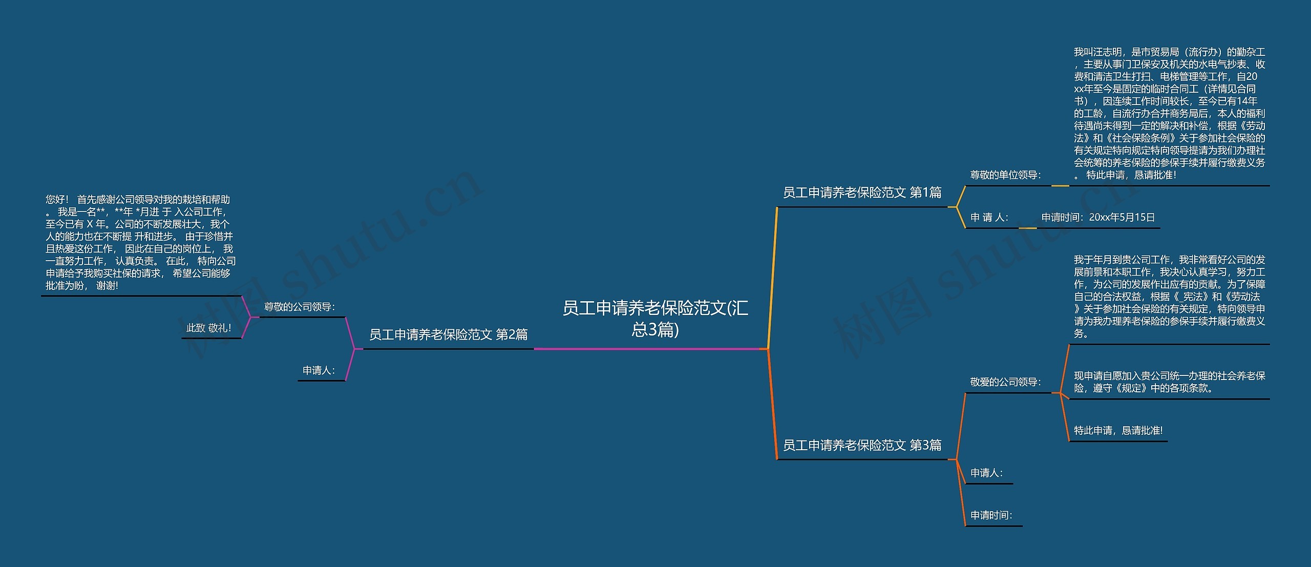 员工申请养老保险范文(汇总3篇)思维导图