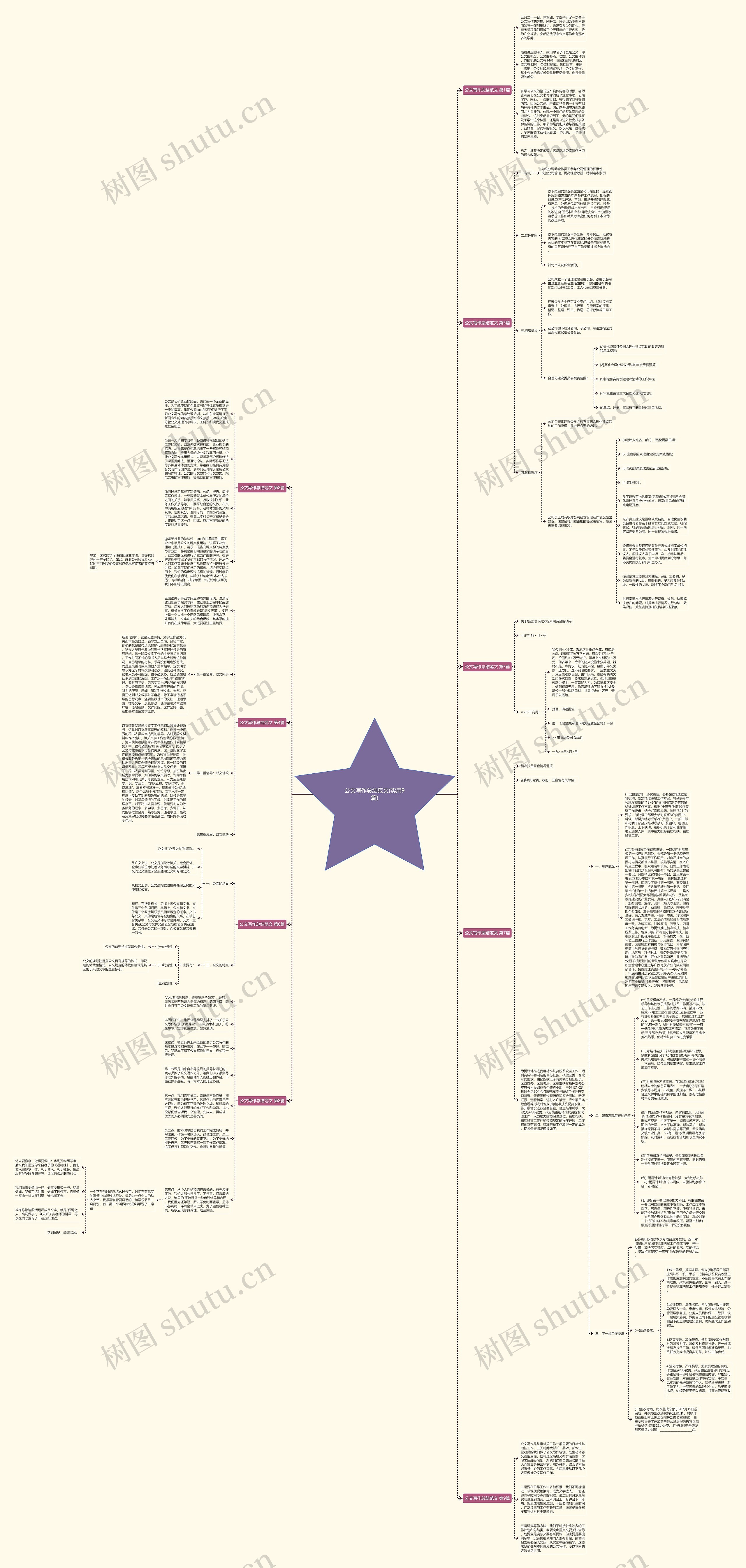 公文写作总结范文(实用9篇)思维导图
