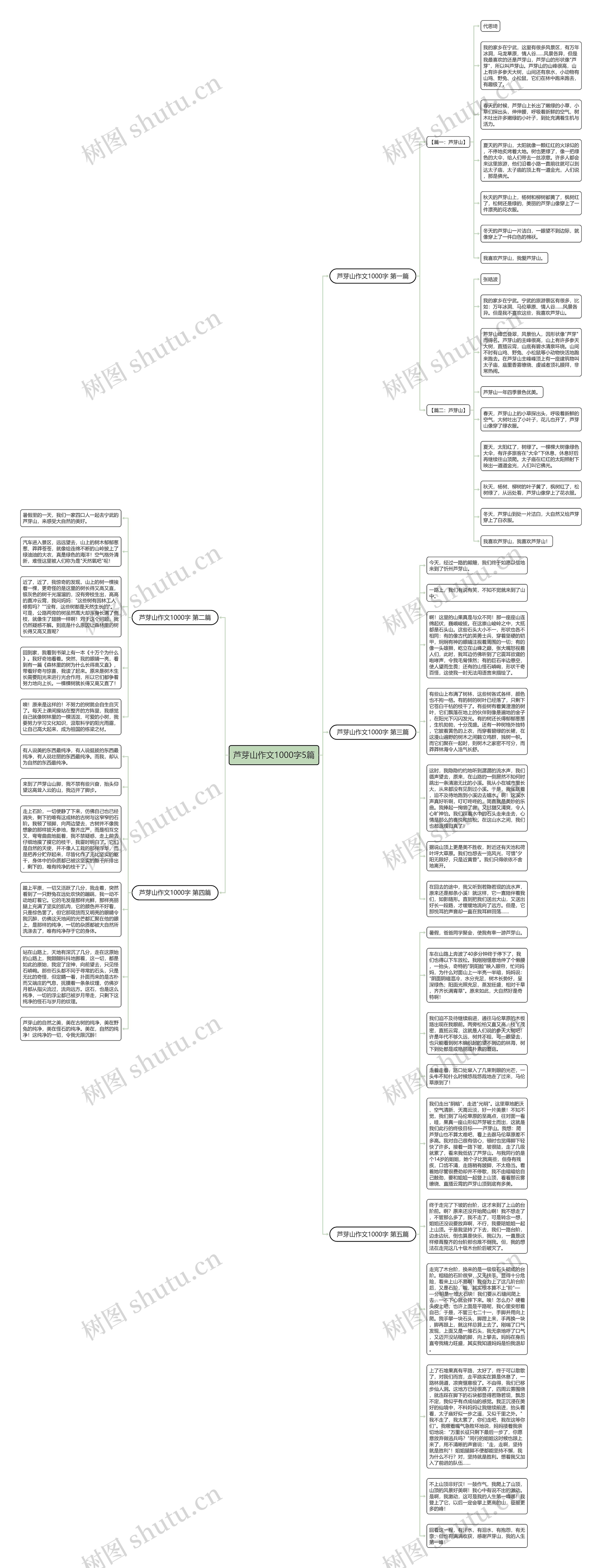 芦芽山作文1000字5篇思维导图