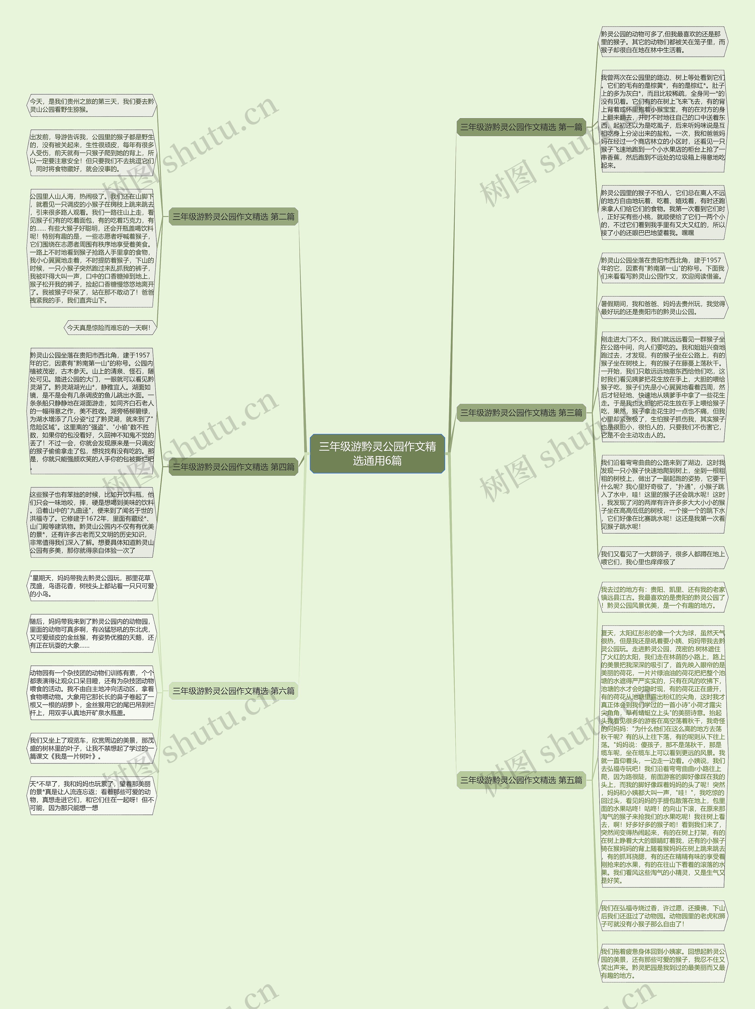 三年级游黔灵公园作文精选通用6篇思维导图