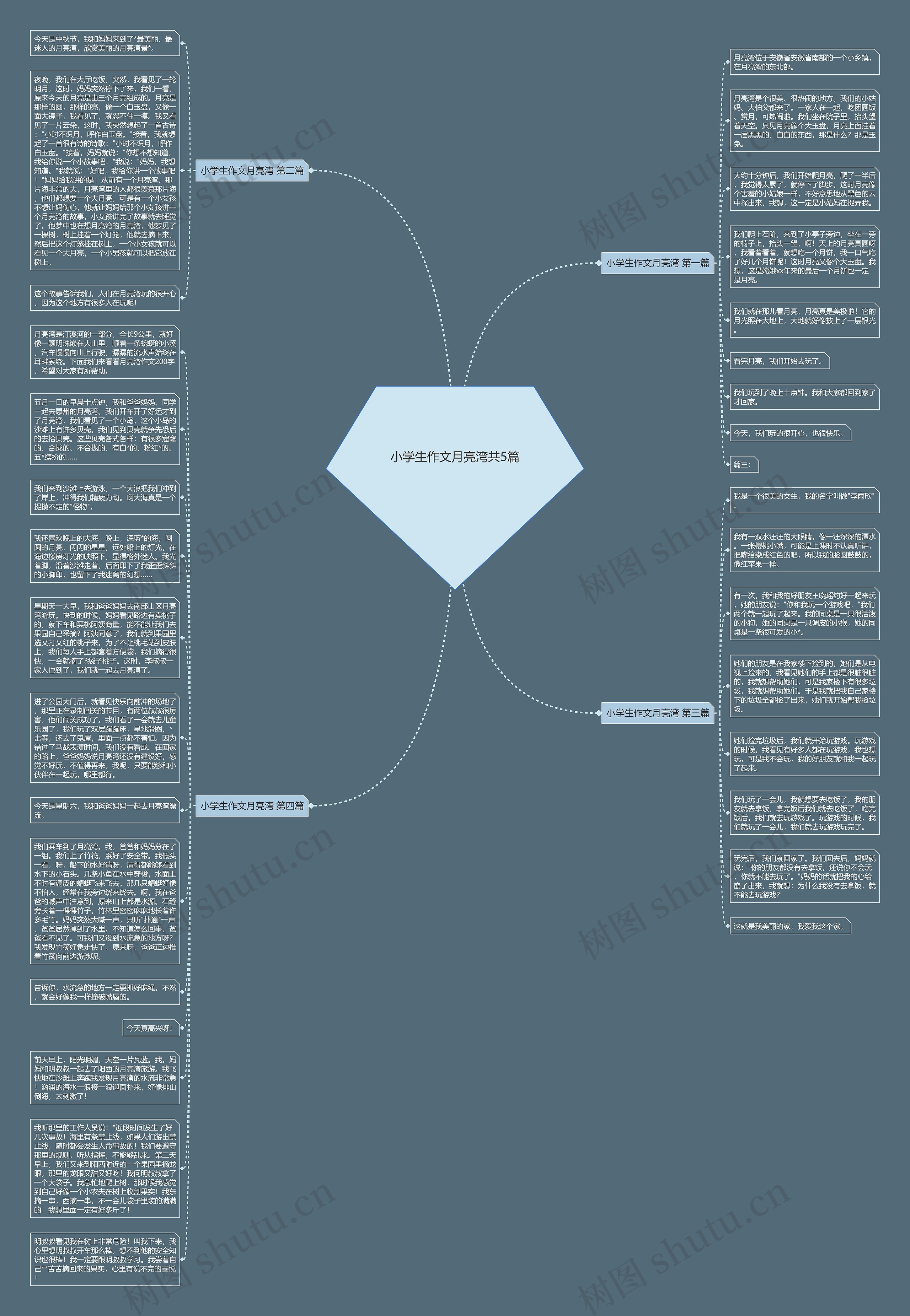 小学生作文月亮湾共5篇思维导图