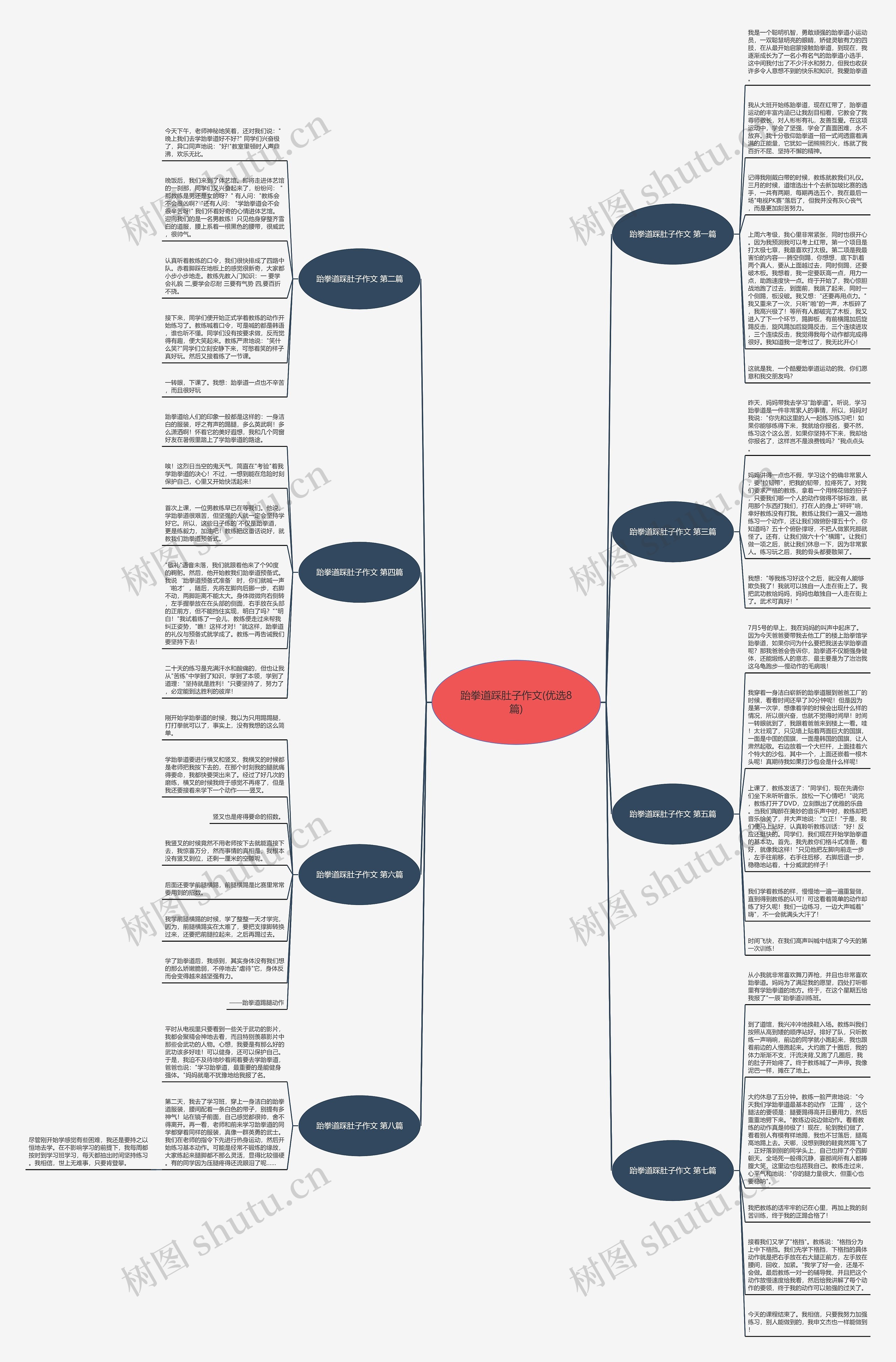 跆拳道踩肚子作文(优选8篇)思维导图