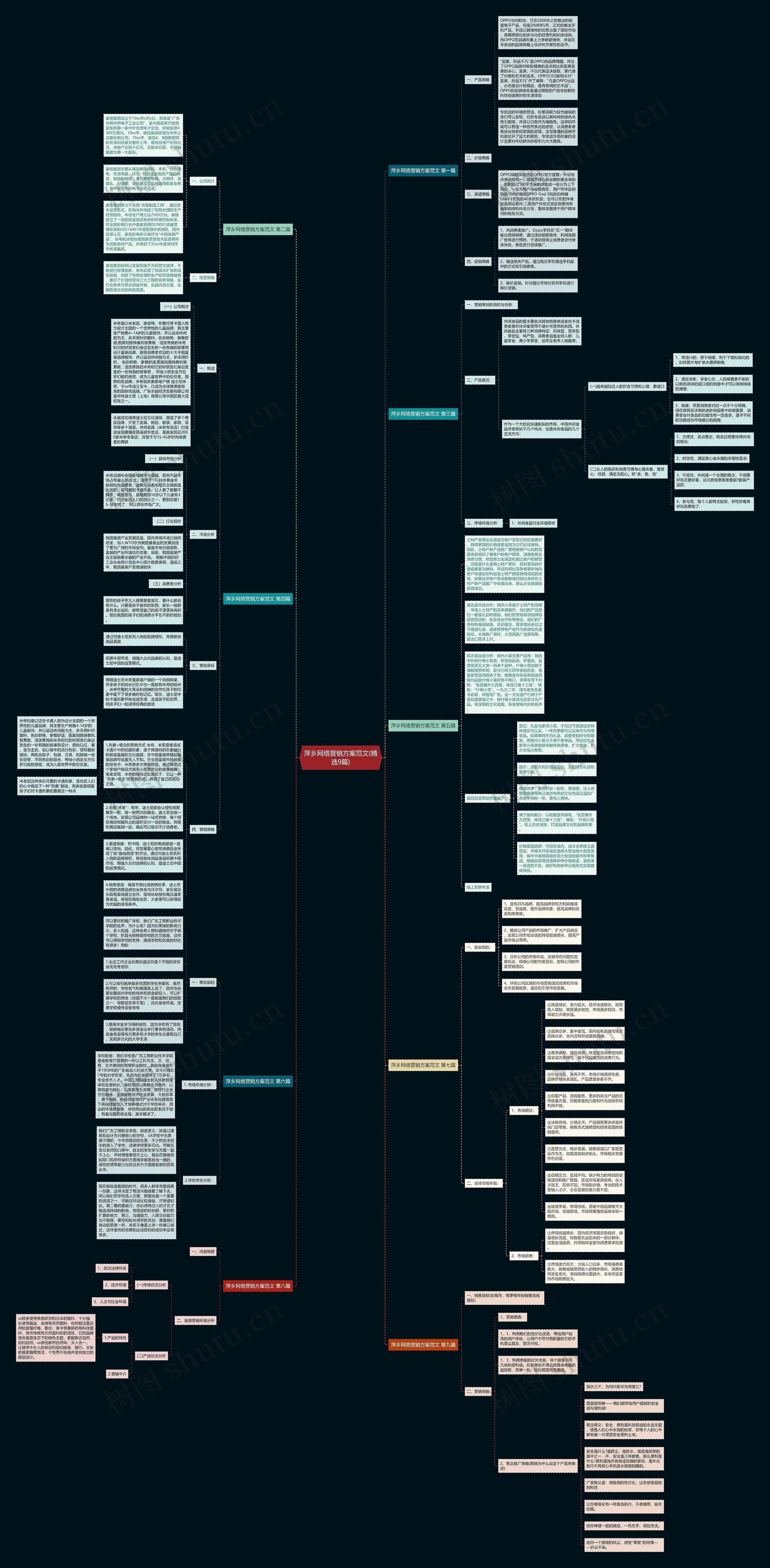 萍乡网络营销方案范文(精选9篇)思维导图