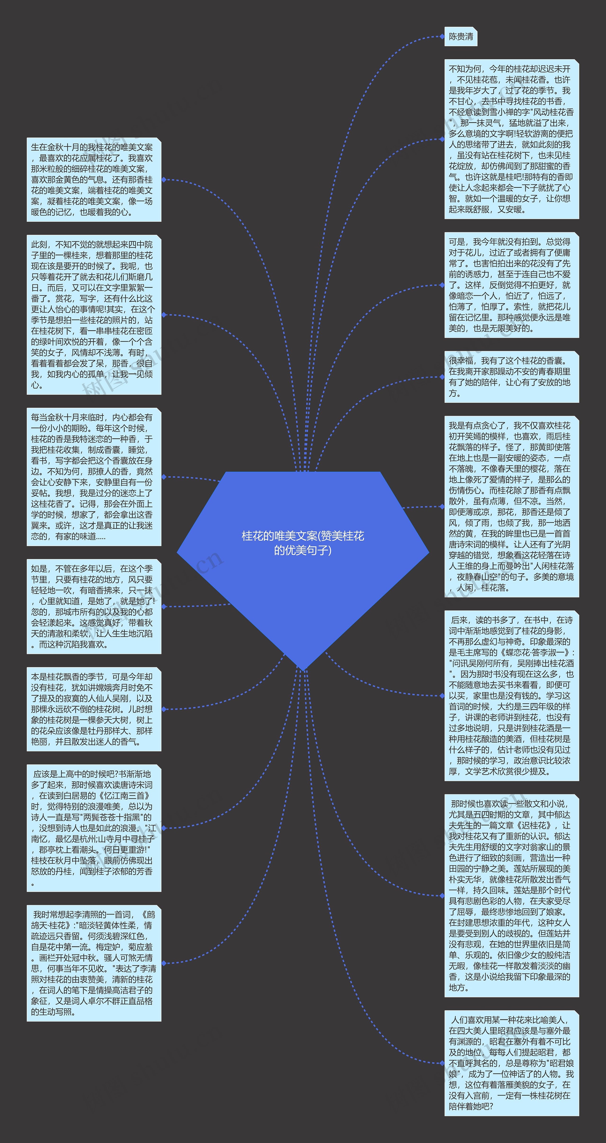 桂花的唯美文案(赞美桂花的优美句子)思维导图