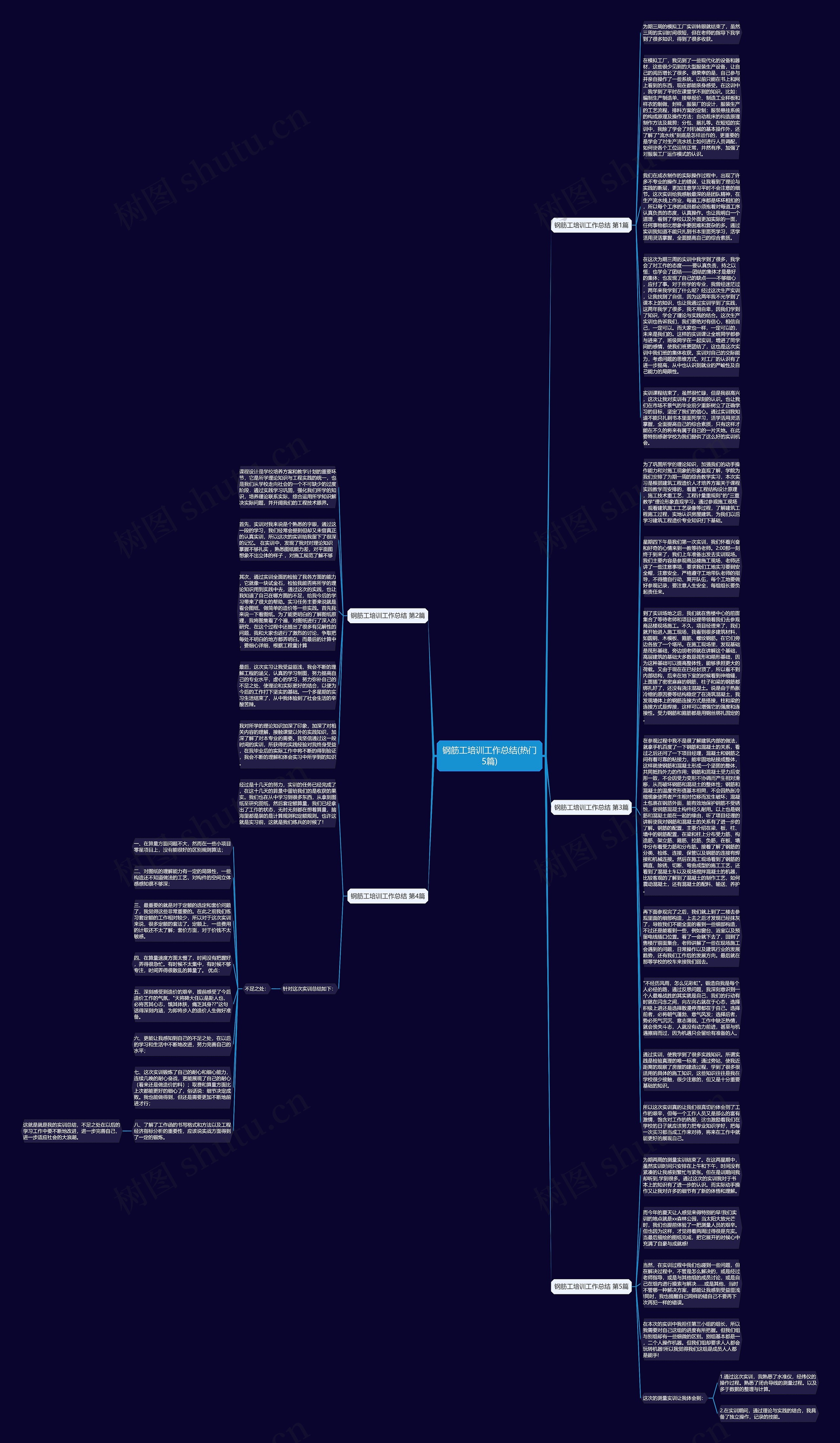 钢筋工培训工作总结(热门5篇)思维导图