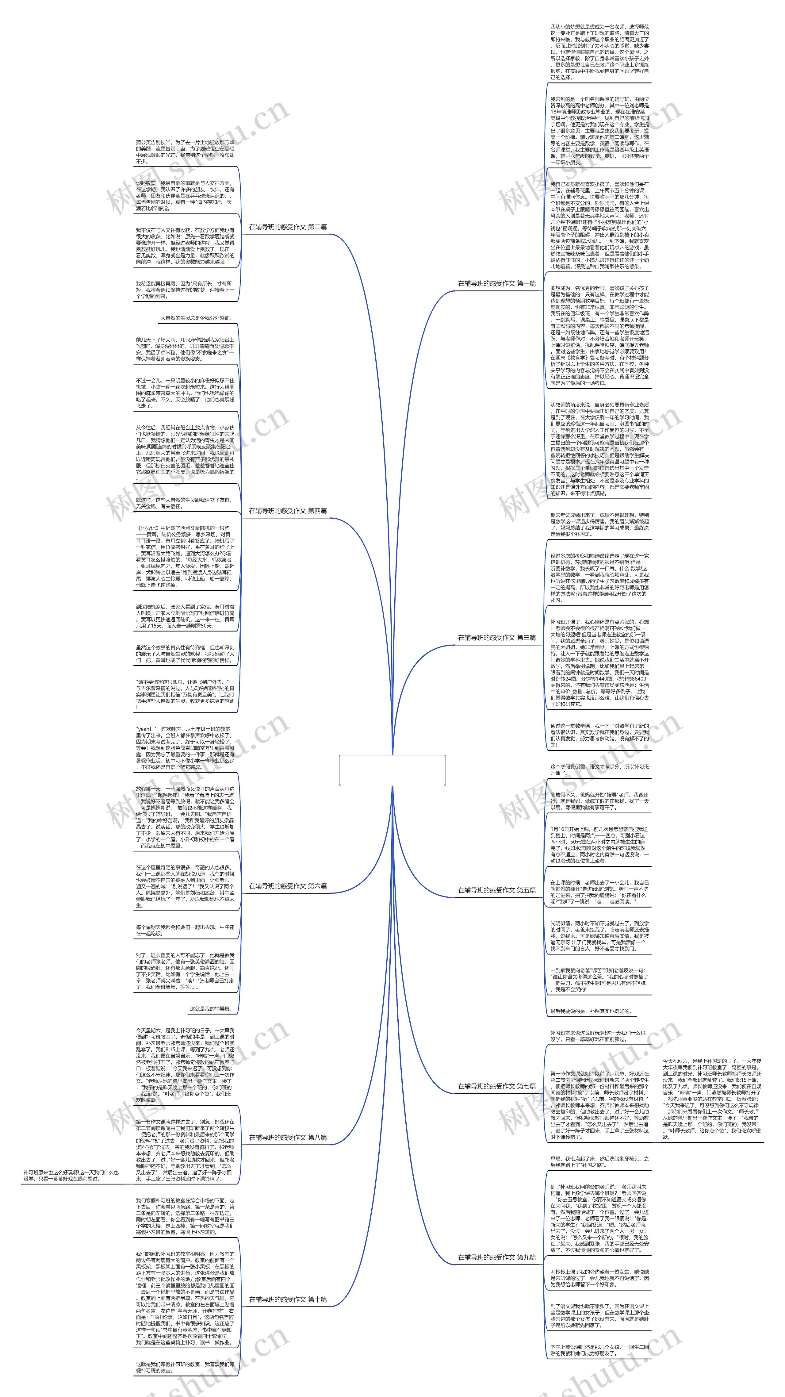 在辅导班的感受作文优选10篇思维导图